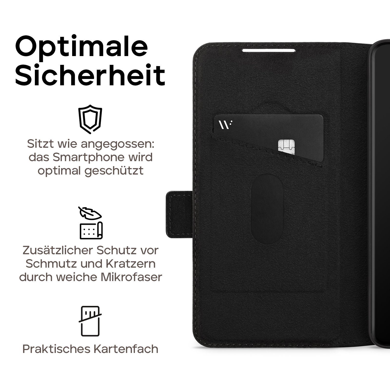 wiiuka Handyhülle suiit Hülle für Samsung Galaxy S23 Ultra, Klapphülle Handgefertigt - Deutsches Leder, Premium Case