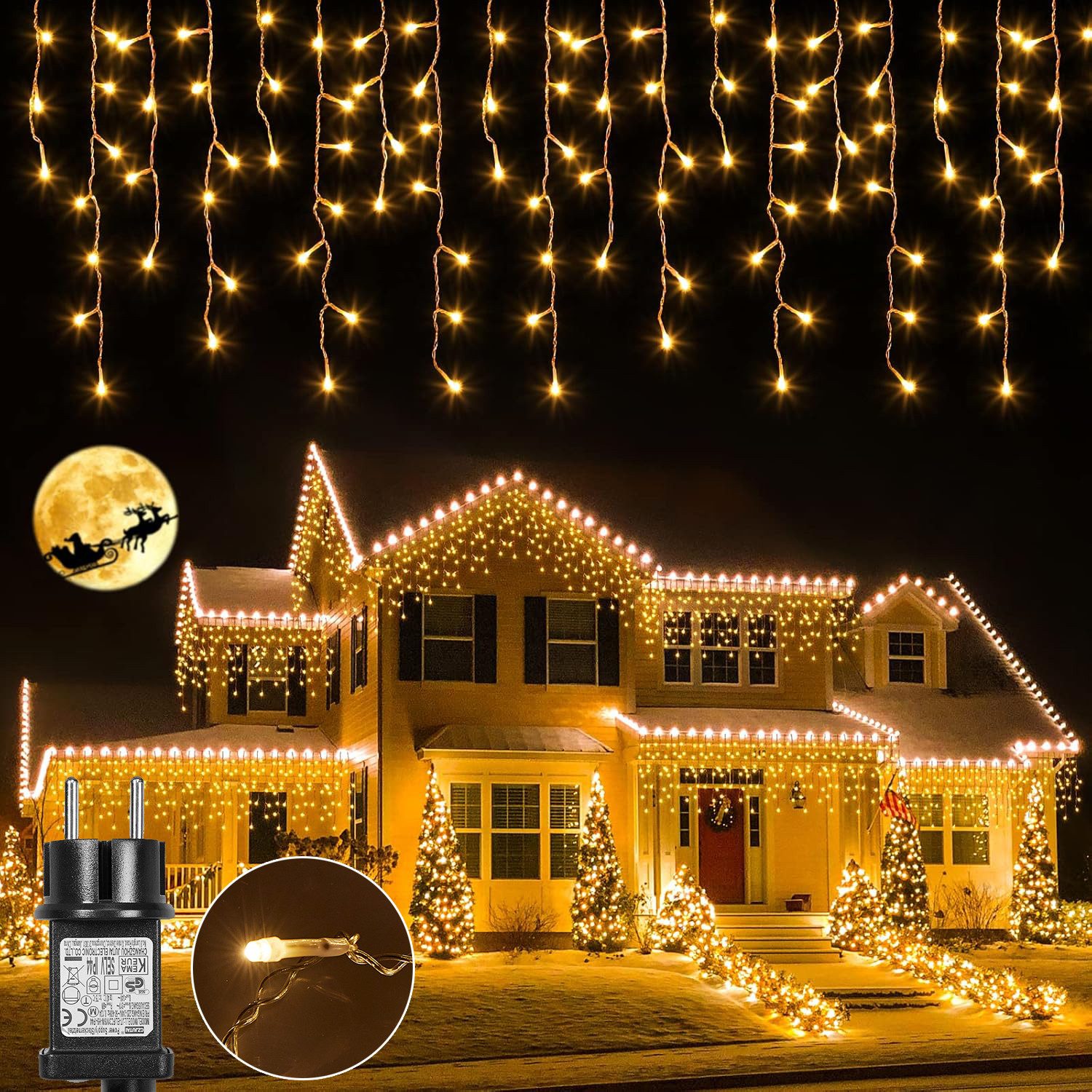 LMaxhome LED-Lichterkette Eisregen Lichterkette für Aussen Flashing Effekt günstig online kaufen