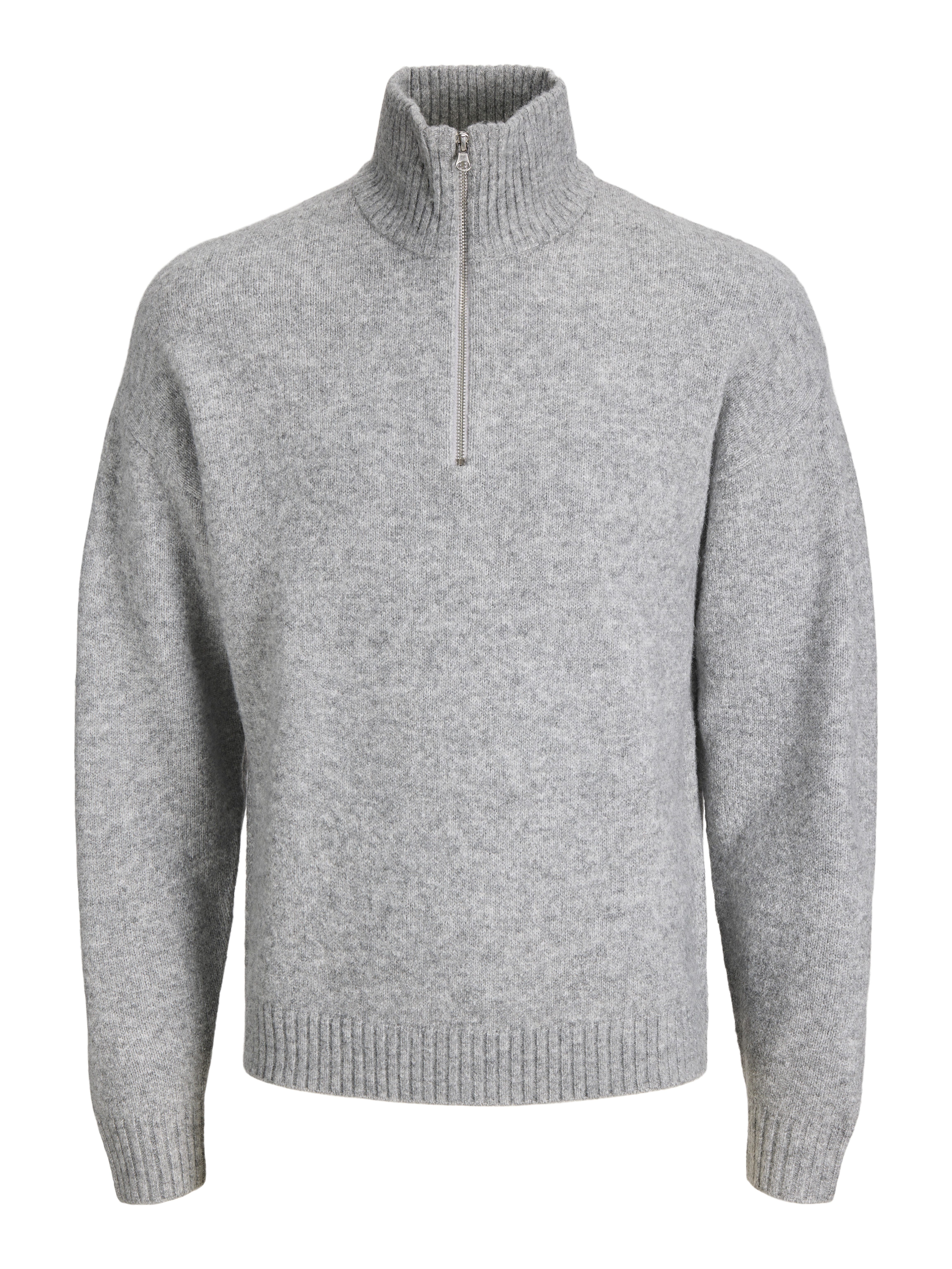 Jack & Jones Troyer JJESOHO OLLIE KNIT HALF ZIP SN Materialmix, relaxed fit – Bild 4 von 5