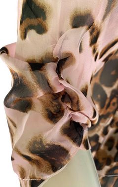 Passioni Tunika Chiffon-Tunika Leopardmuster mit Pailletten beige-rosa