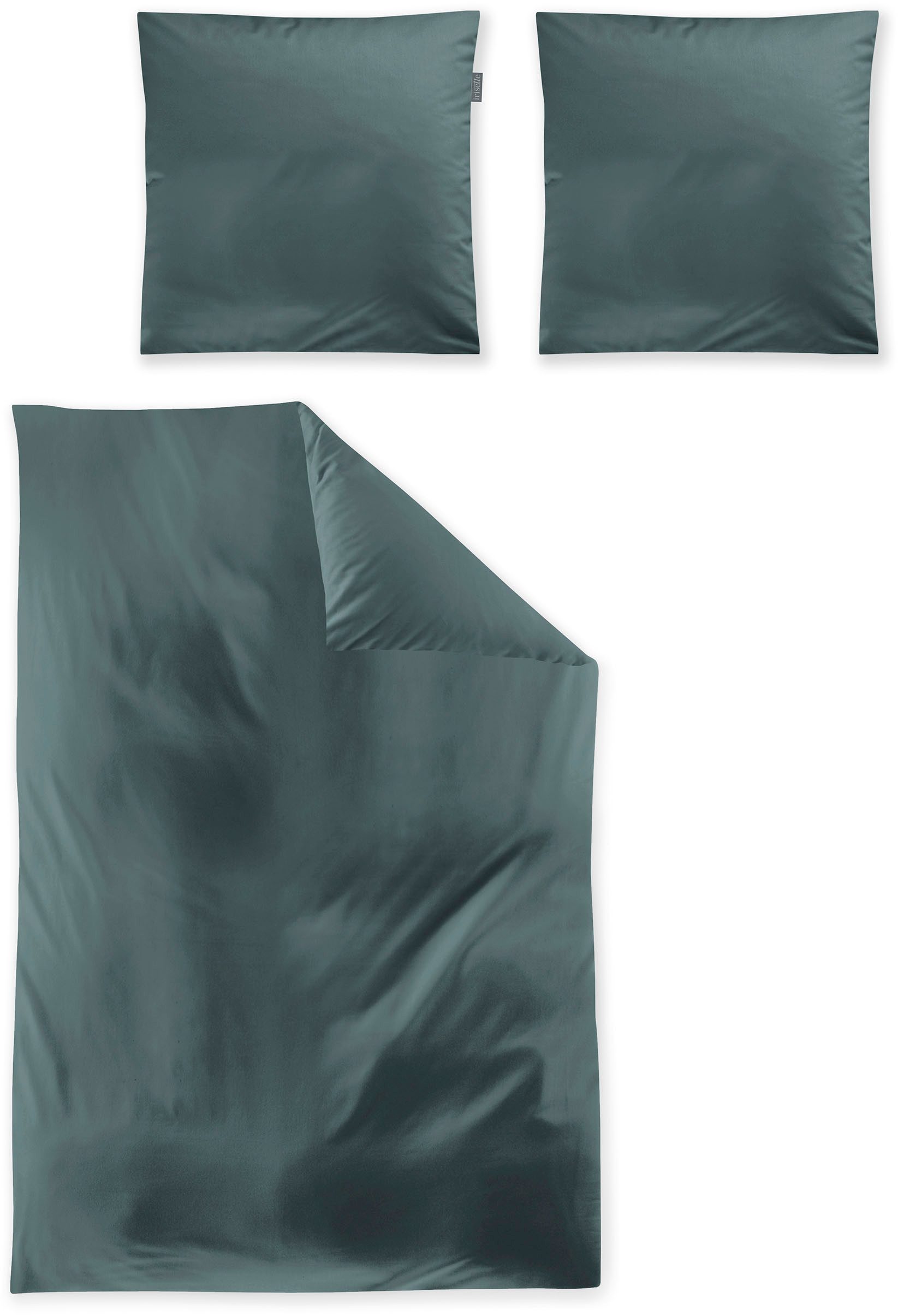 Irisette Bettwäsche Premium Satin Bettwäsche Paris, Mako-Satin, 2 teilig, hochwertige Uni Premium Bettwäsche mit Reißverschluss, 100% Baumwolle – Bild 2 von 4