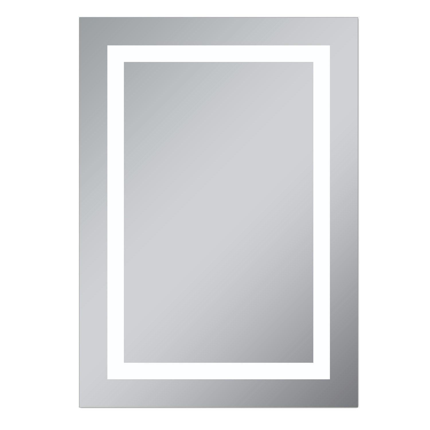 SONNI Spiegelschrank mit Beleuchtung 50 x 70 cm Schiebetür LED Licht Badezimmer Bad Hängeschrank mit Steckdose und Kippschalter Schutzklasse IP44
