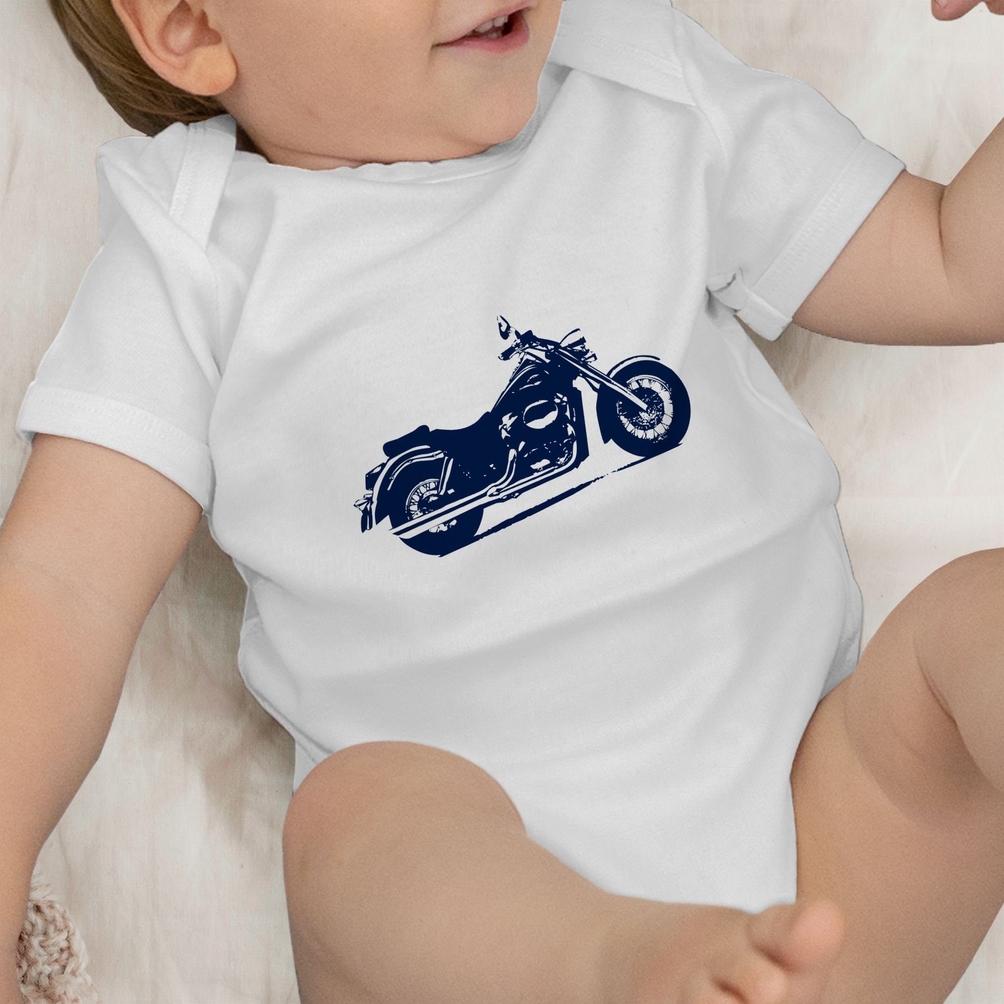 Shirtracer Motorrad und Co. 1 Shirtbody Weiß Baby Bagger Traktor