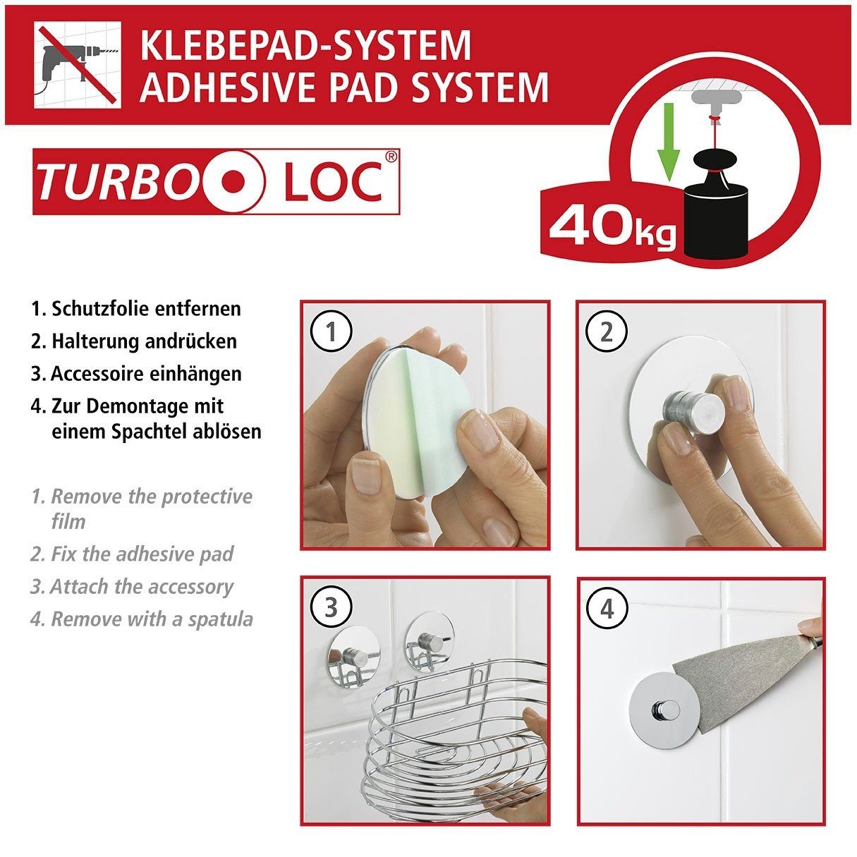 WENKO Zahnputzbecher Turbo-Loc®, aus weiß satiniertem Kunststoff – Bild 5 von 5