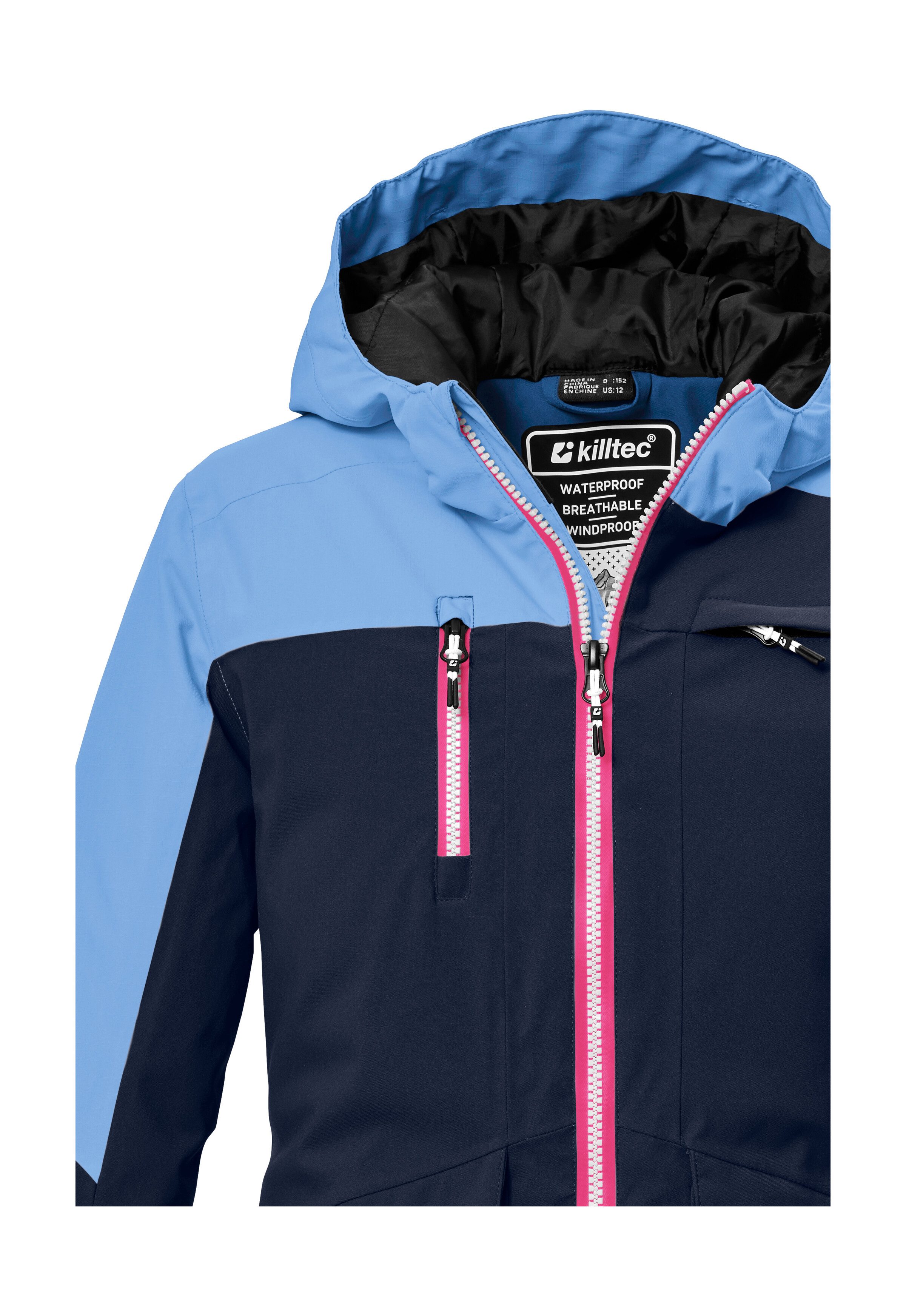 Killtec Skijacke KSW 340 GRLS SKI JCKT Wasserdichte Mädchenjacke mit Kapuze, Schneefang und Stauraum