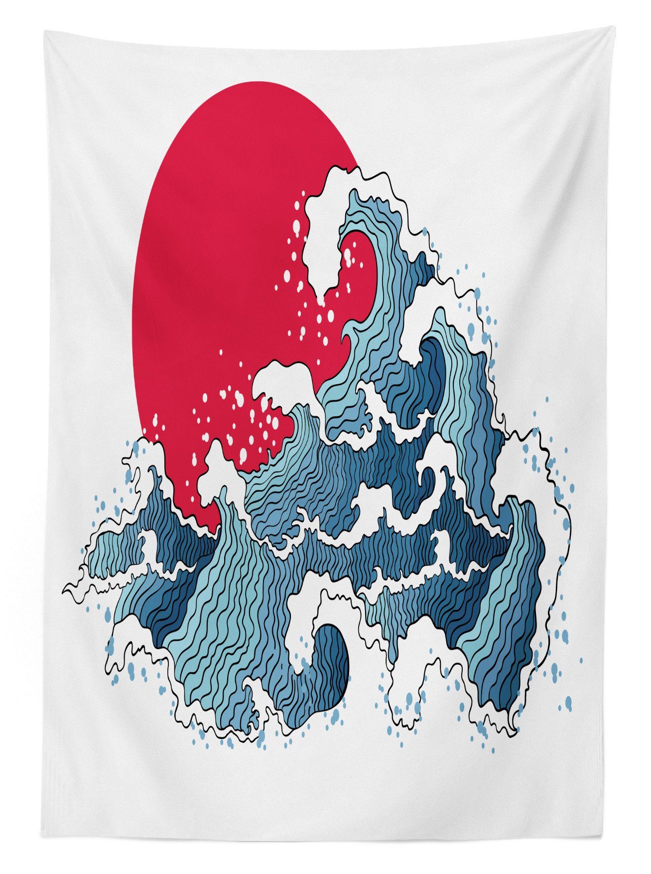 Bereich Farben, Außen den Farbfest Waschbar Tischdecke wave-Illustration Abakuhaus Für geeignet Klare japanisch