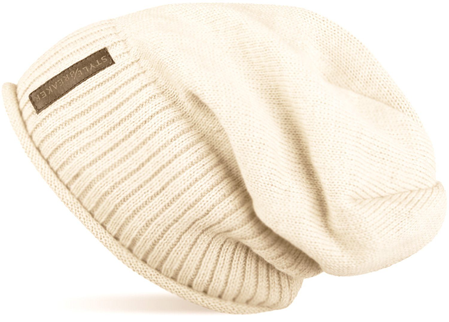 styleBREAKER Strickmütze (1-St) Feinstrick Beanie mit Teddyfleece