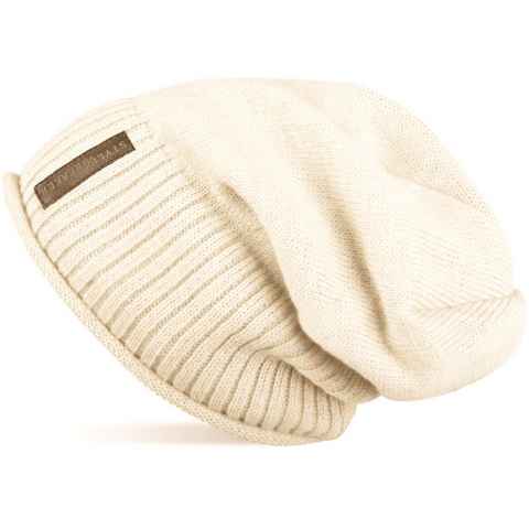 styleBREAKER Strickmütze (1-St) Feinstrick Beanie mit Teddyfleece