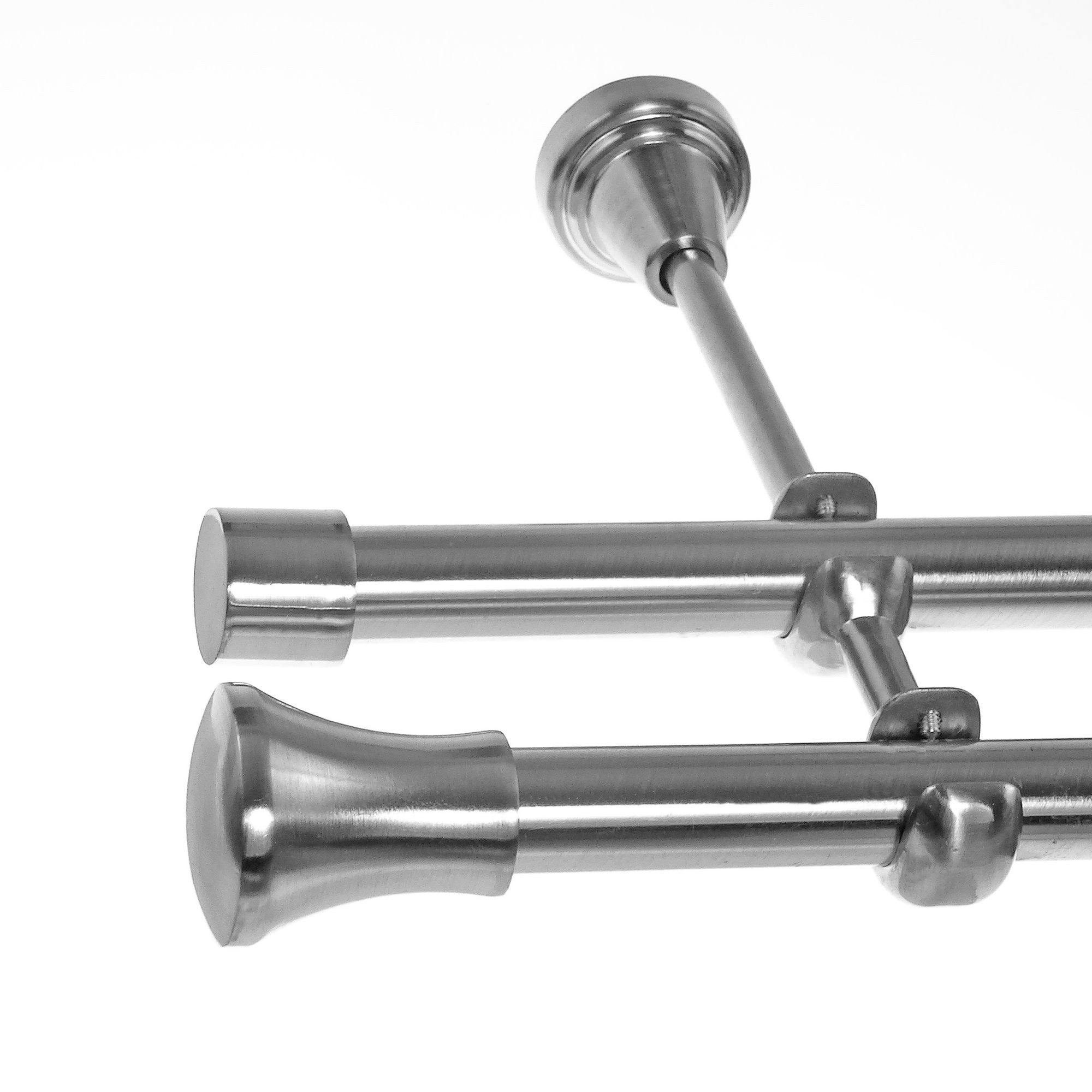 BASIT Gardinenstange Edelstahloptik 19mm mit Wandträgern 120 cm E67, Ø 19 m günstig online kaufen