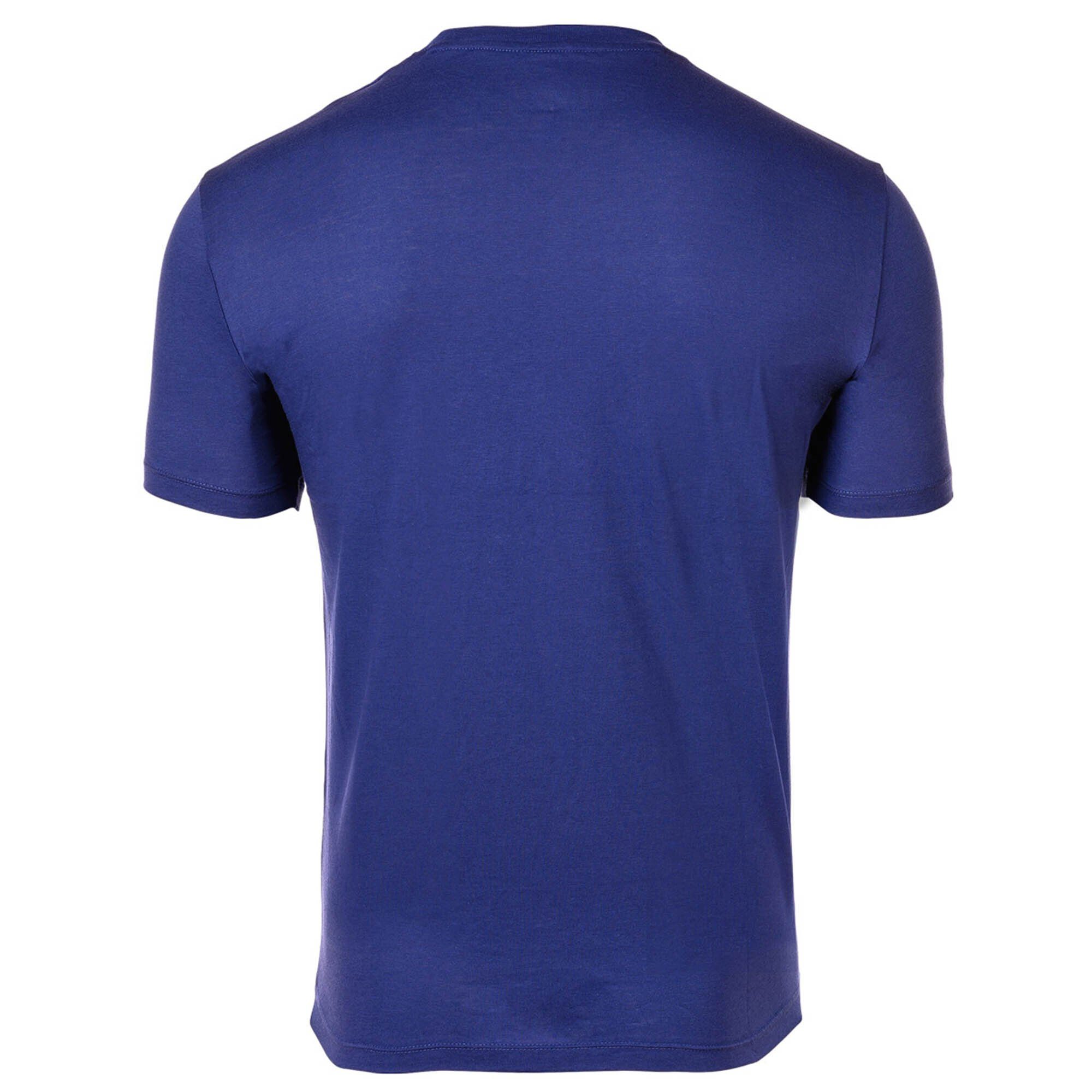Rundhals, T-Shirt Cotton - Ultramarine) (New Schriftzug, Blau EXCHANGE Herren ARMANI T-Shirt