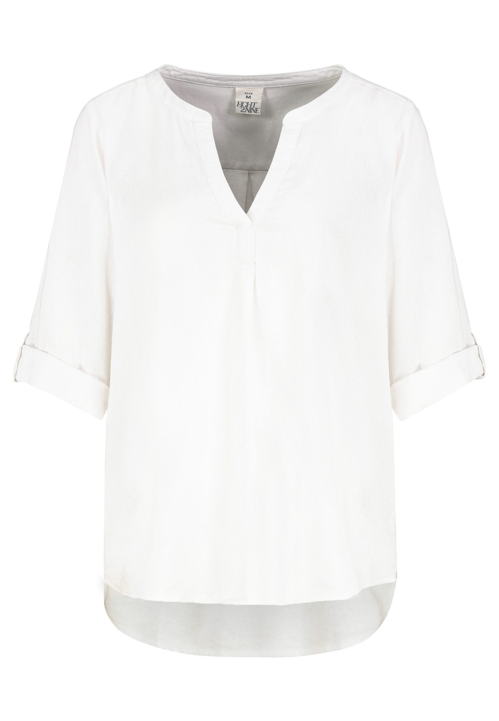 Eight2Nine Hemdbluse Eight2nine Damen Leinen Bluse atmungsaktiv Kurzarmbluse Sommer Urlaub
