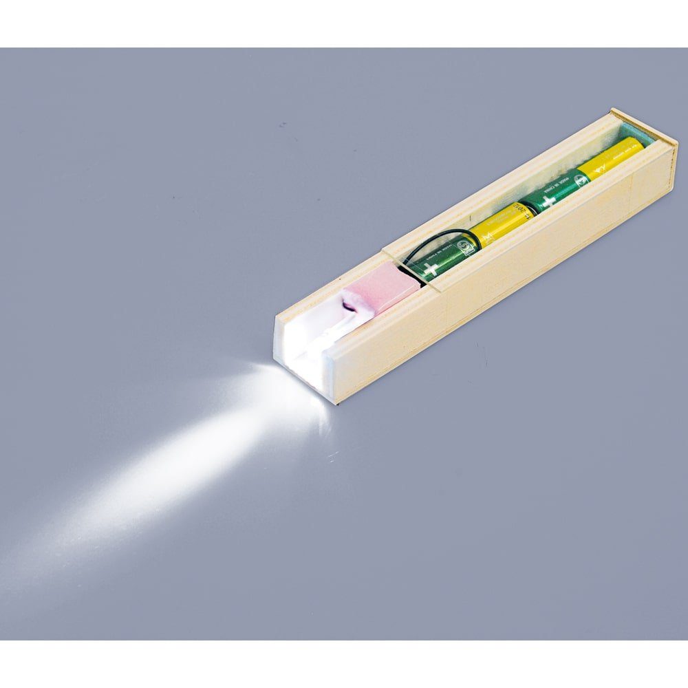 matches21 HOME & HOBBY LED Taschenlampe Bausatz Kinder Holzbaukasten