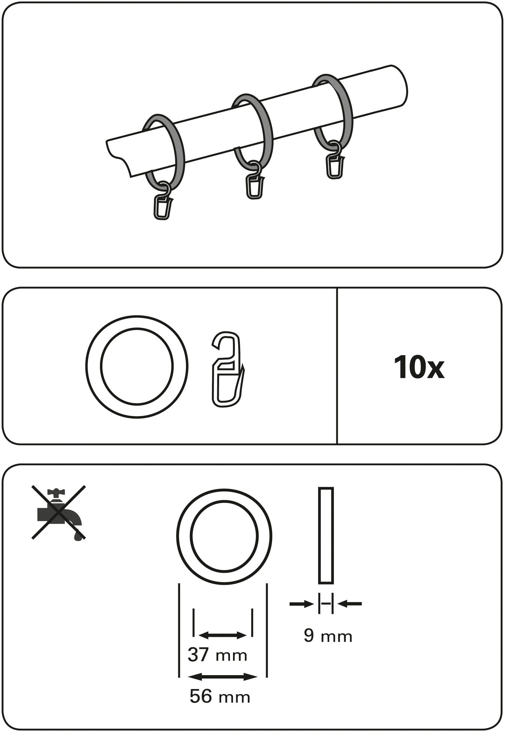 GARDINIA Gardinenring Lugano Holz, (10-St), Serie günstig online kaufen