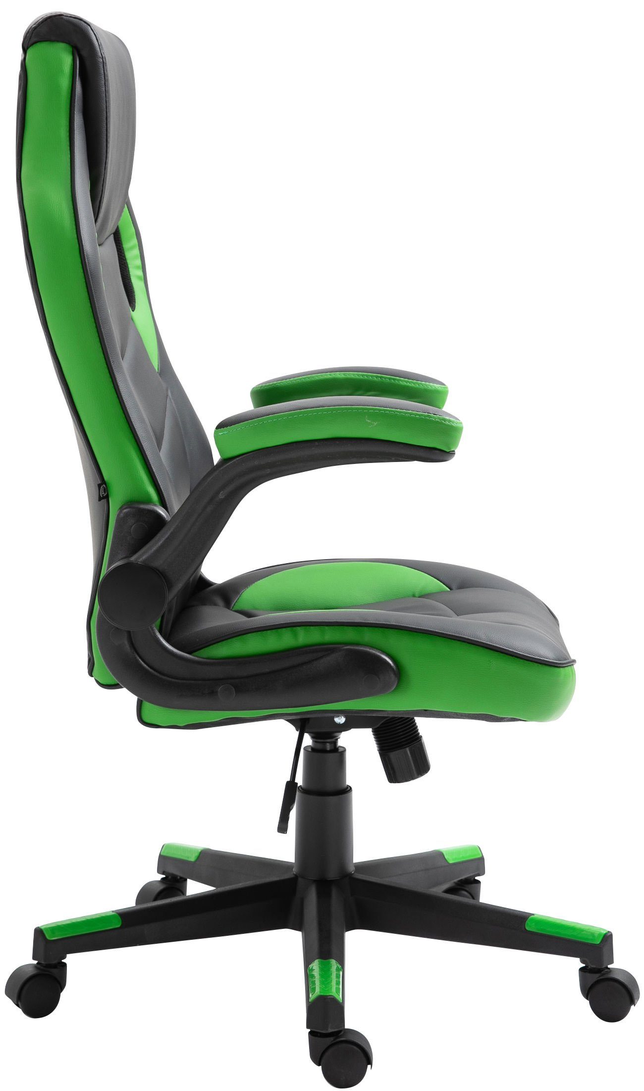 Kunstleder, Gaming Chair drehbar und Omis CLP höhenverstellbar schwarz/grün