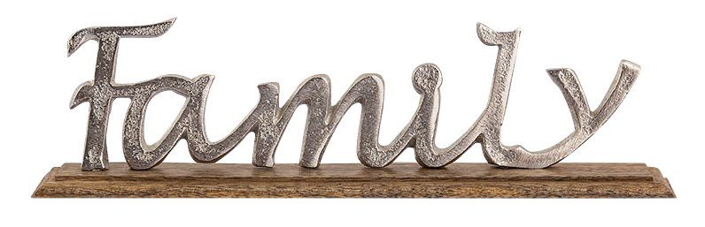 my home Deko-Schriftzug »Family« (1 Stück), aus Metall, auf Holz-Otto