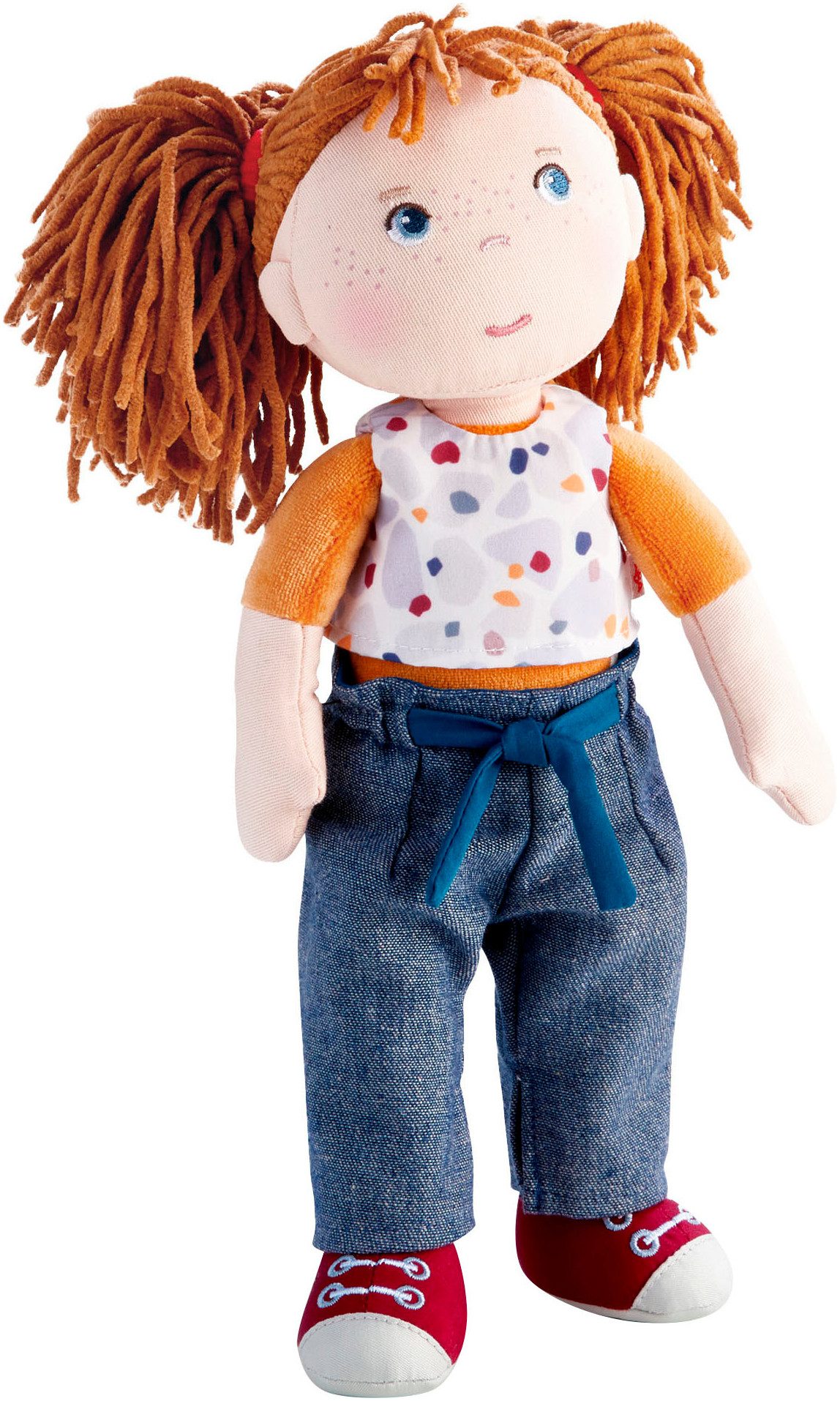 Haba Stoffpuppe Malou, Mit Hose, Top und 2 Zopfgummis günstig online kaufen