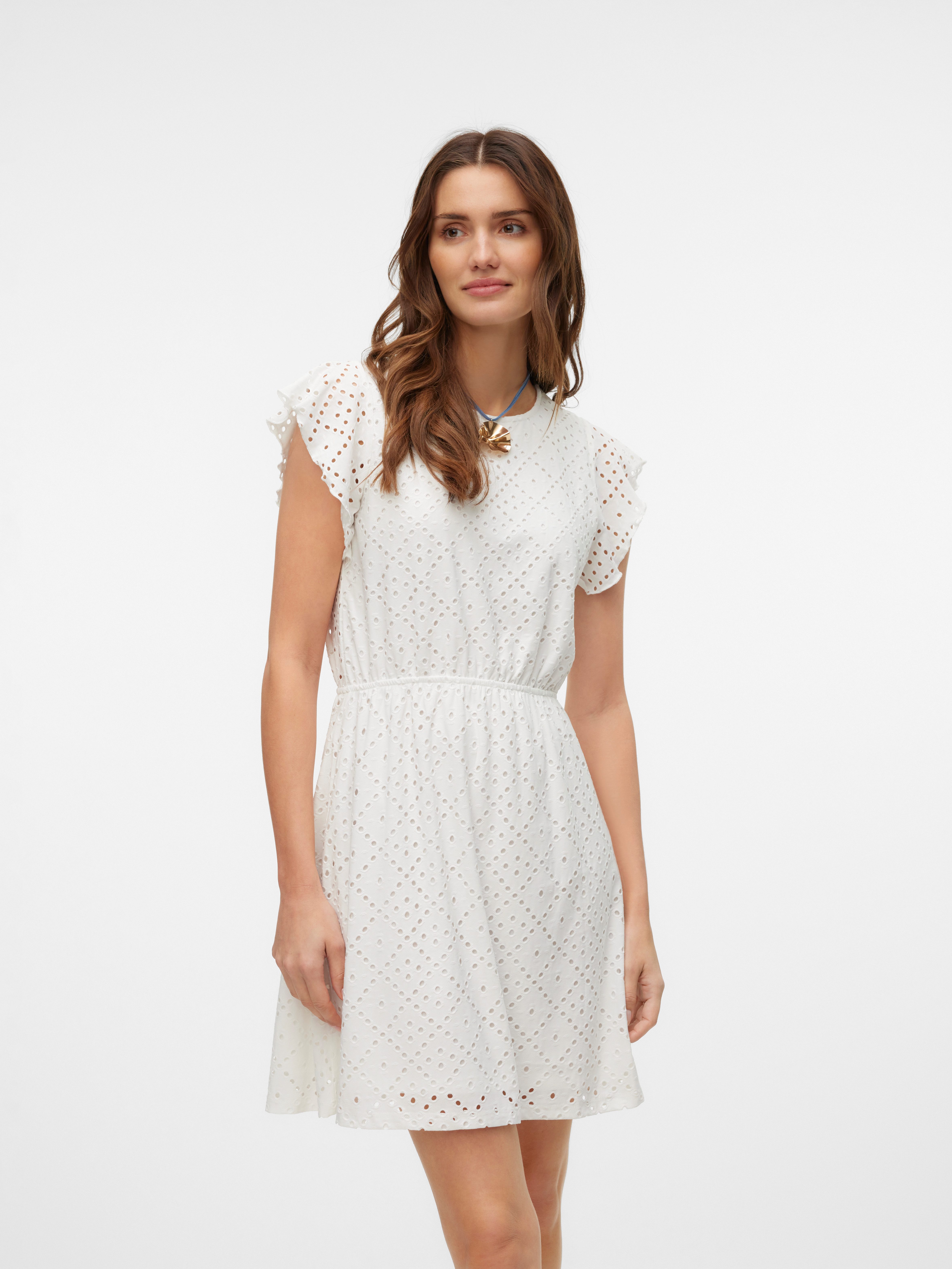 Vero Moda Minikleid VMTASSA SL FRILL SHORT DRESS JRS NOOS Materialmix, regular fit