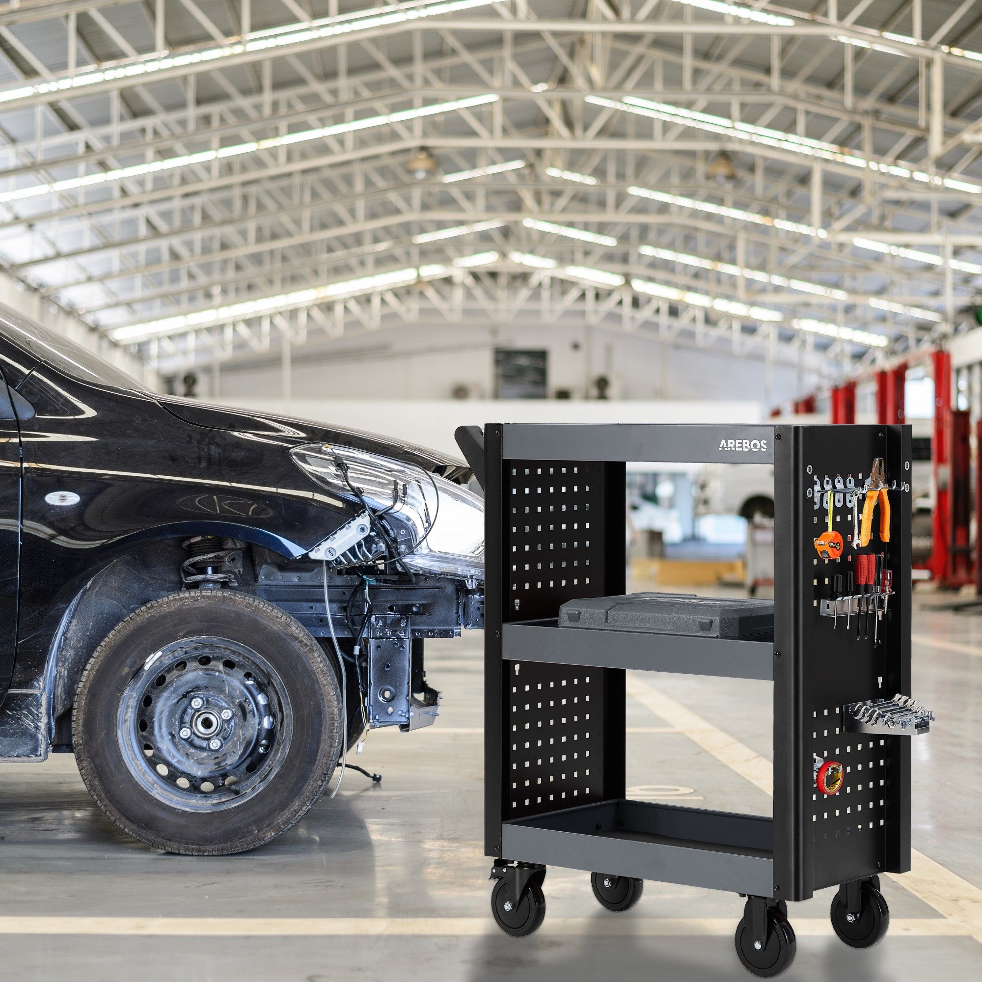 Arebos Werkstattwagen Servicewagen Multifunktionaler Etagenwagen, 3 günstig online kaufen