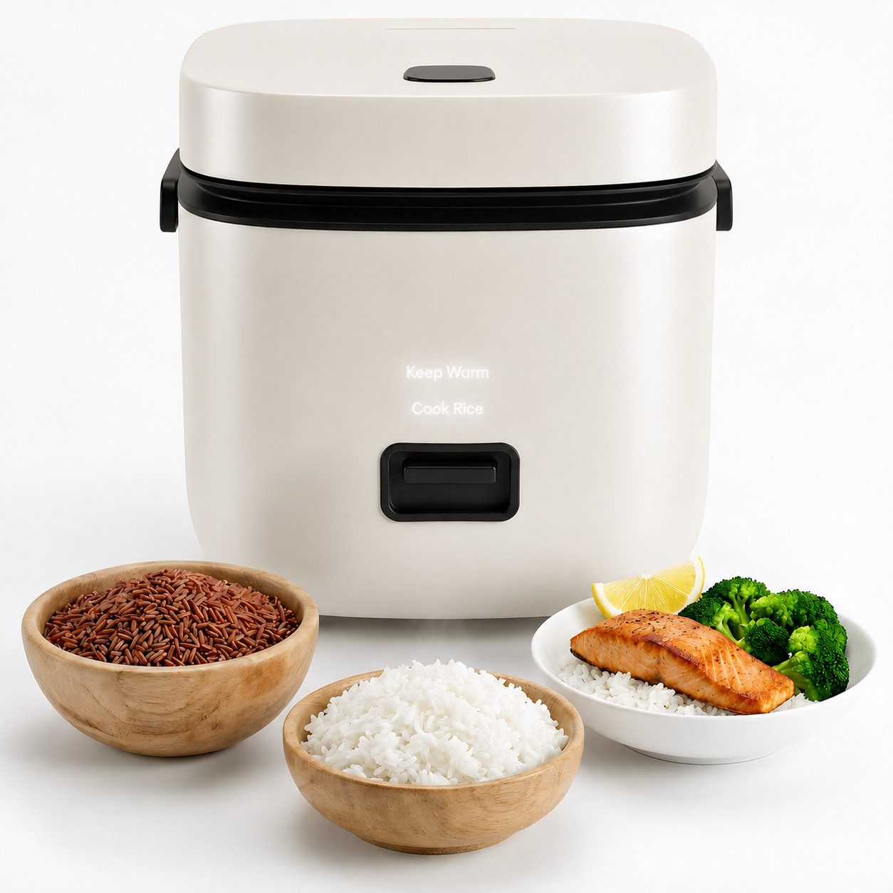 CkeyiN Pro Reiskocher Klein,1,5L Mini Reiskocher Tragbar,Multikocher Kleiner Reiskocher, 200 W, mit Dampfgarer,Antihaftbeschichtetem,Warmhalten,für 1-2 Personen