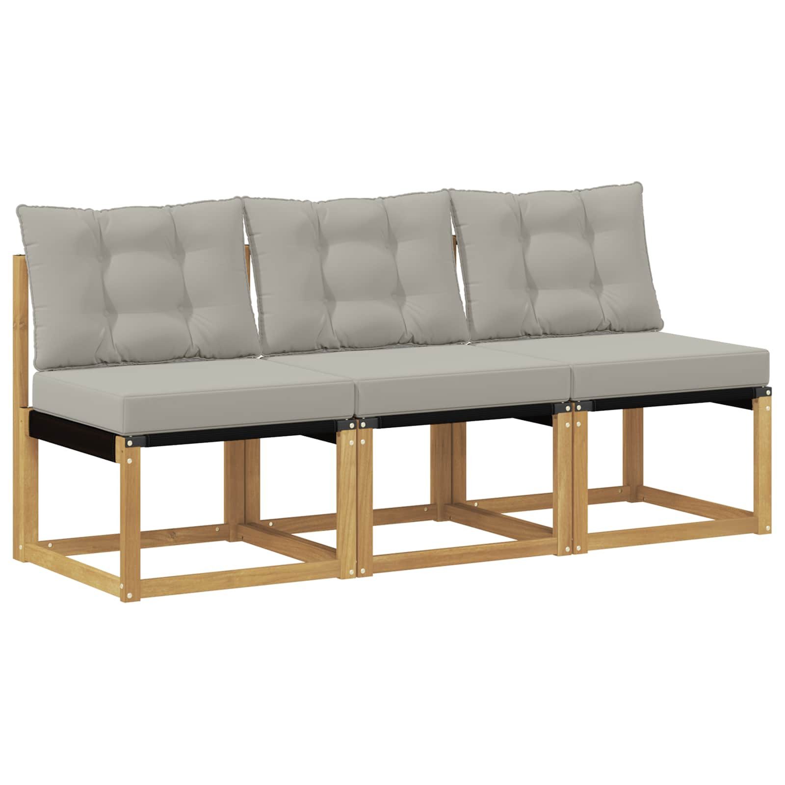 vidaXL Sofaelement 3 Stück Outdoor Mittelsofa (3 St)