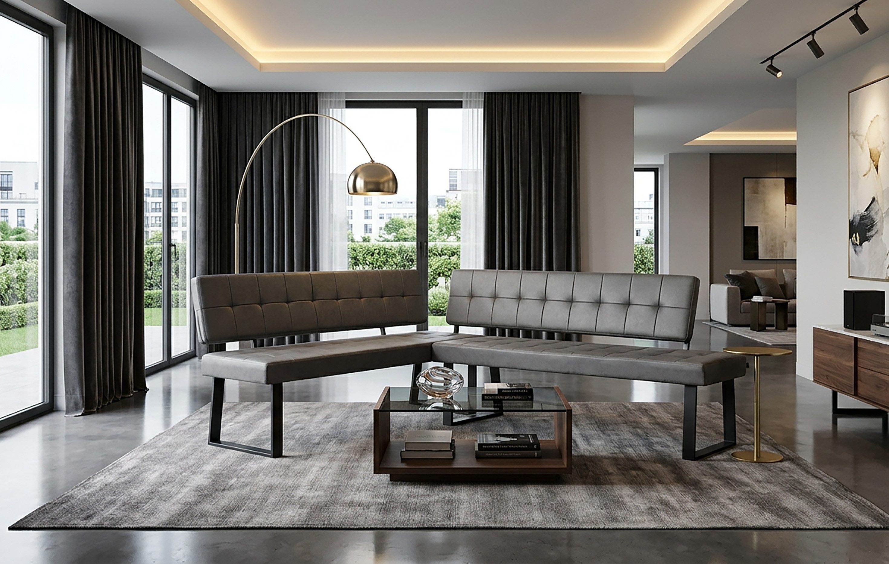 B&D home Eckbank AKA (2-St), beidseitig montierbar, gepolstert, mit Rückenlehne, verschiedene Maße