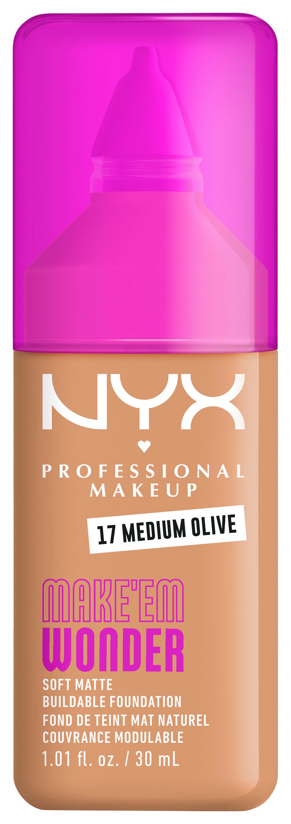 NYX PROFESSIONAL MAKEUP Foundation MAKE 'EM WONDER FOUNDATION, perfekter No-Makeup-Makeup-Look bis zum Full Glam