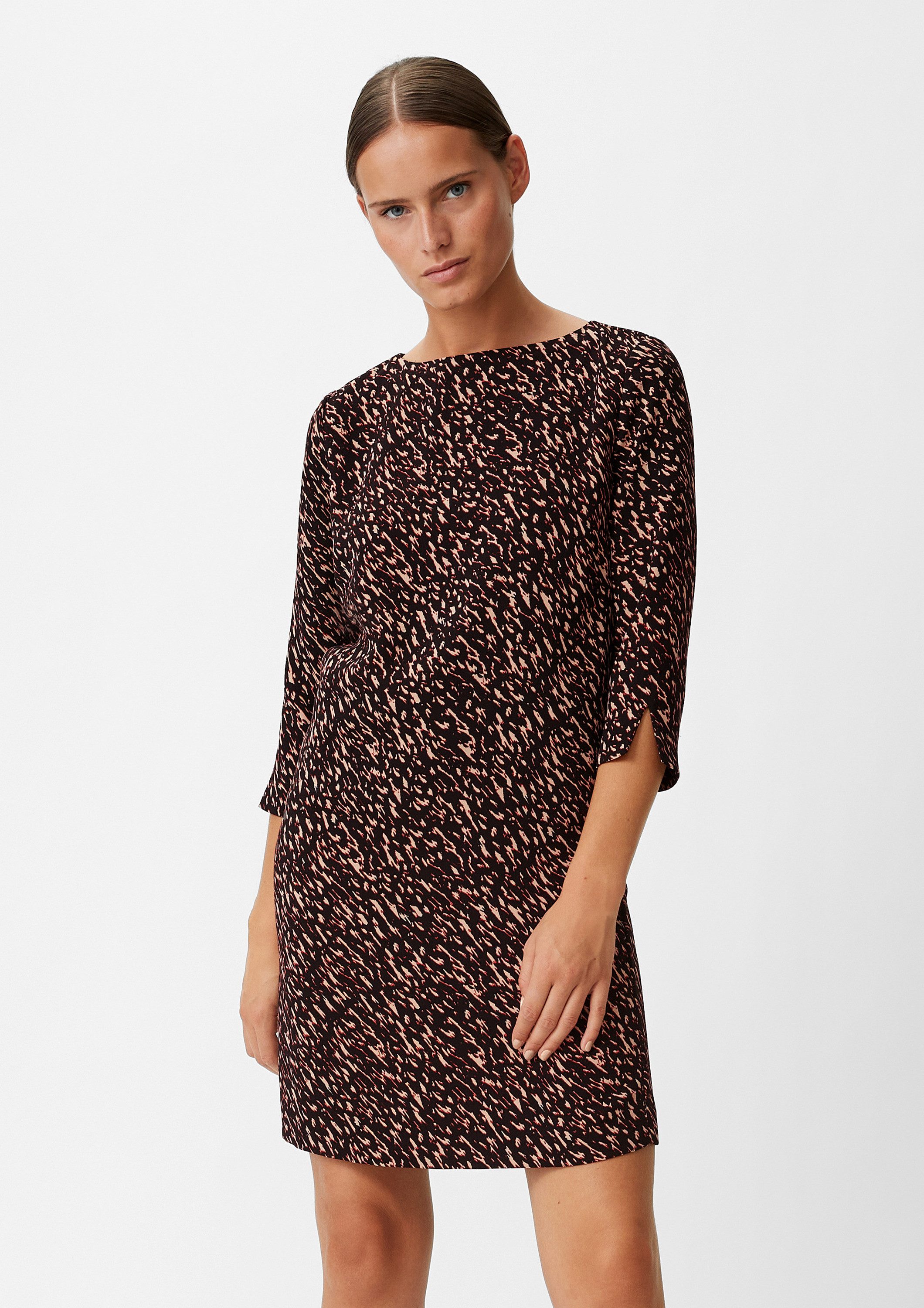 comma Minikleid Kleid Crêpe-Kleid mit Allover-Print günstig online kaufen
