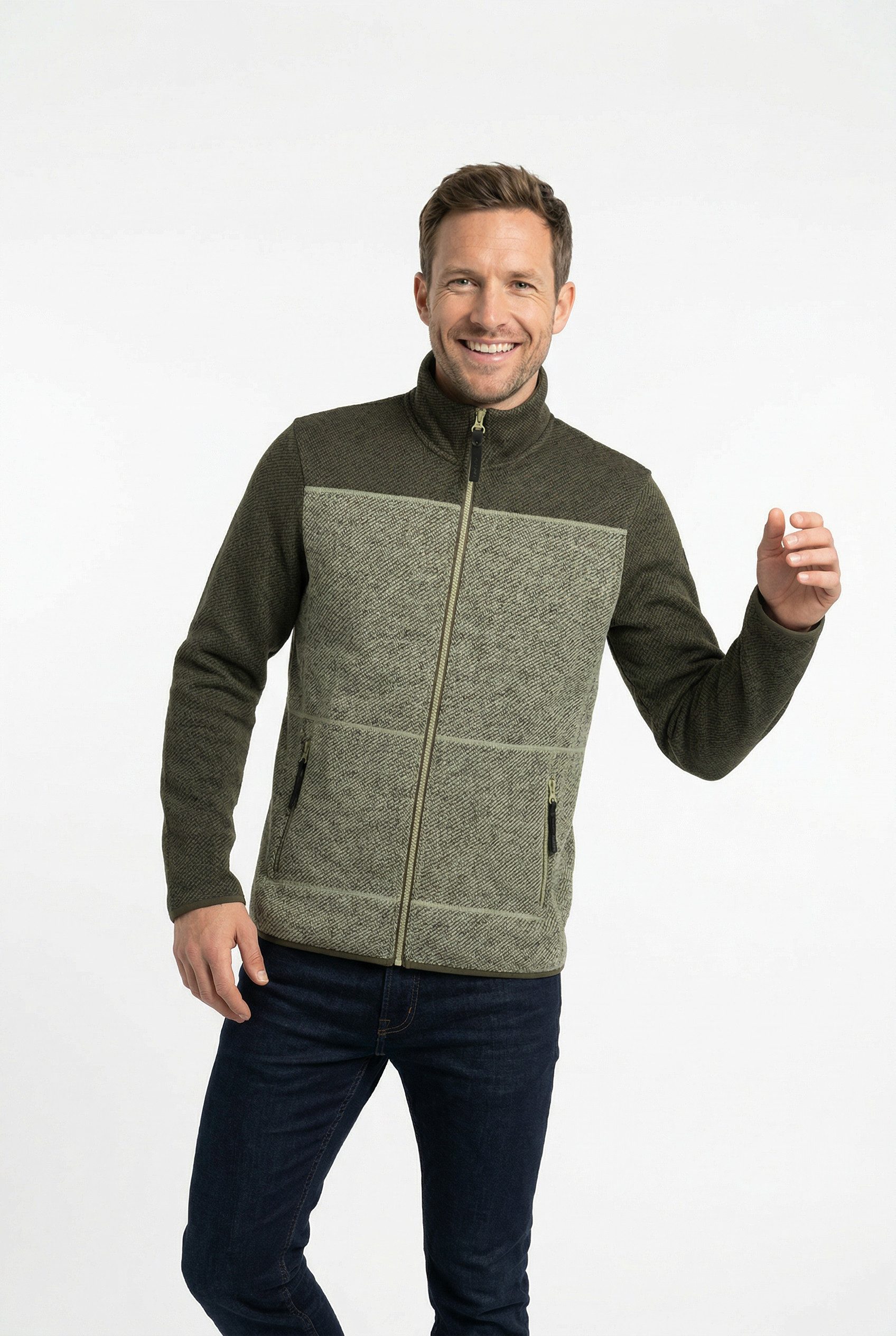 icepeak Fleecejacke AGEN schnell trocknendes Material, aus Polyester, auch in großen Größen