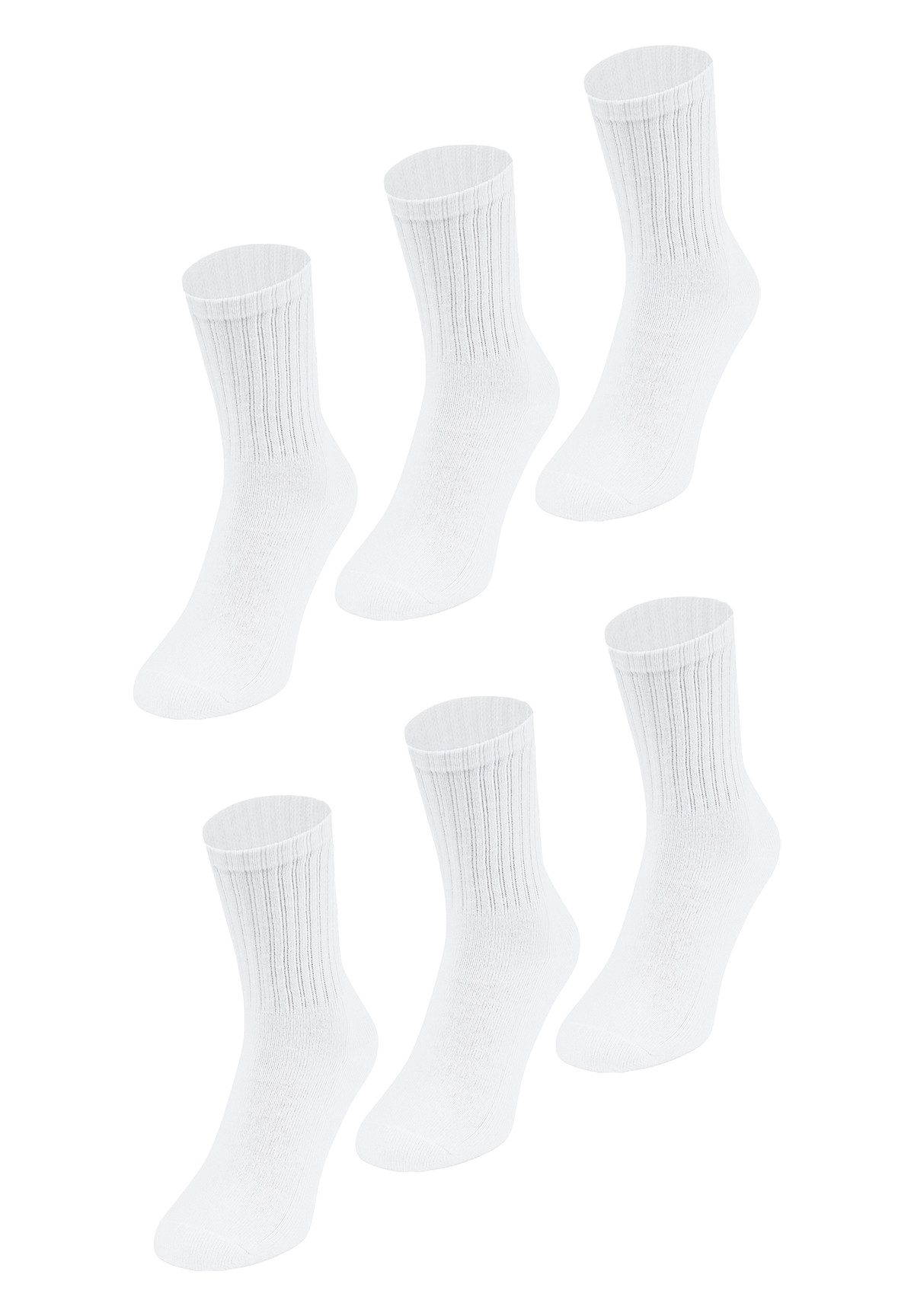 Socken Socken 6er-Set gepolsterte Fersen- und Zehenbereich