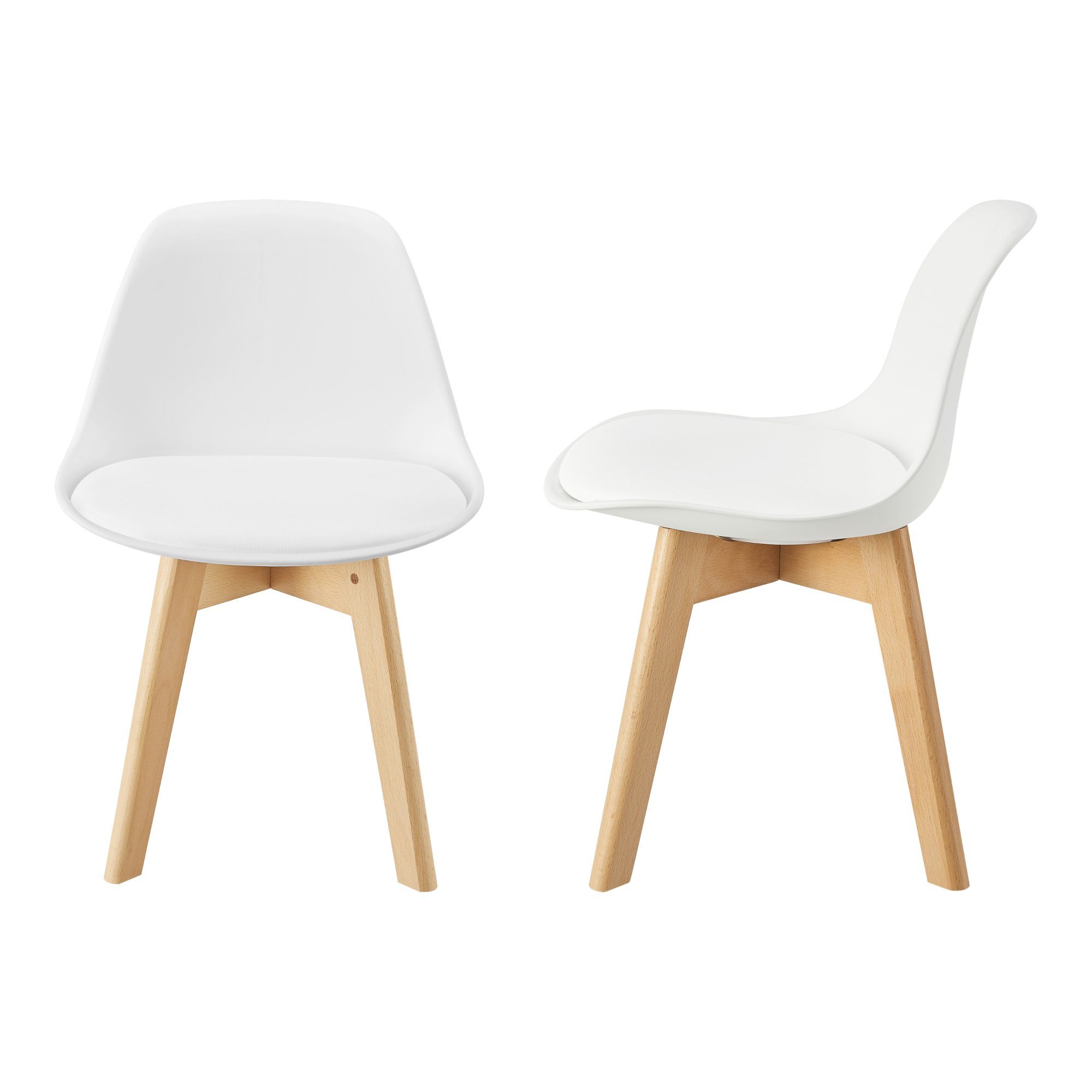 en.casa Kinderstuhl, »Elvdal« 2er Set gepolstert 56 x 38 x 33 cm Weiß günstig online kaufen