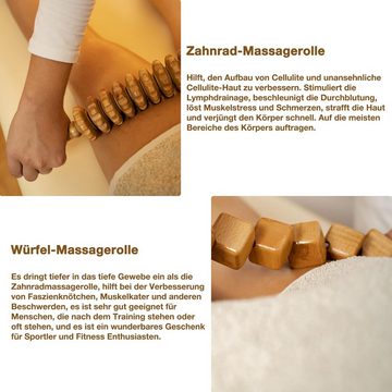 autolock Massageroller Massage Roller aus Holz, 6-tlg.