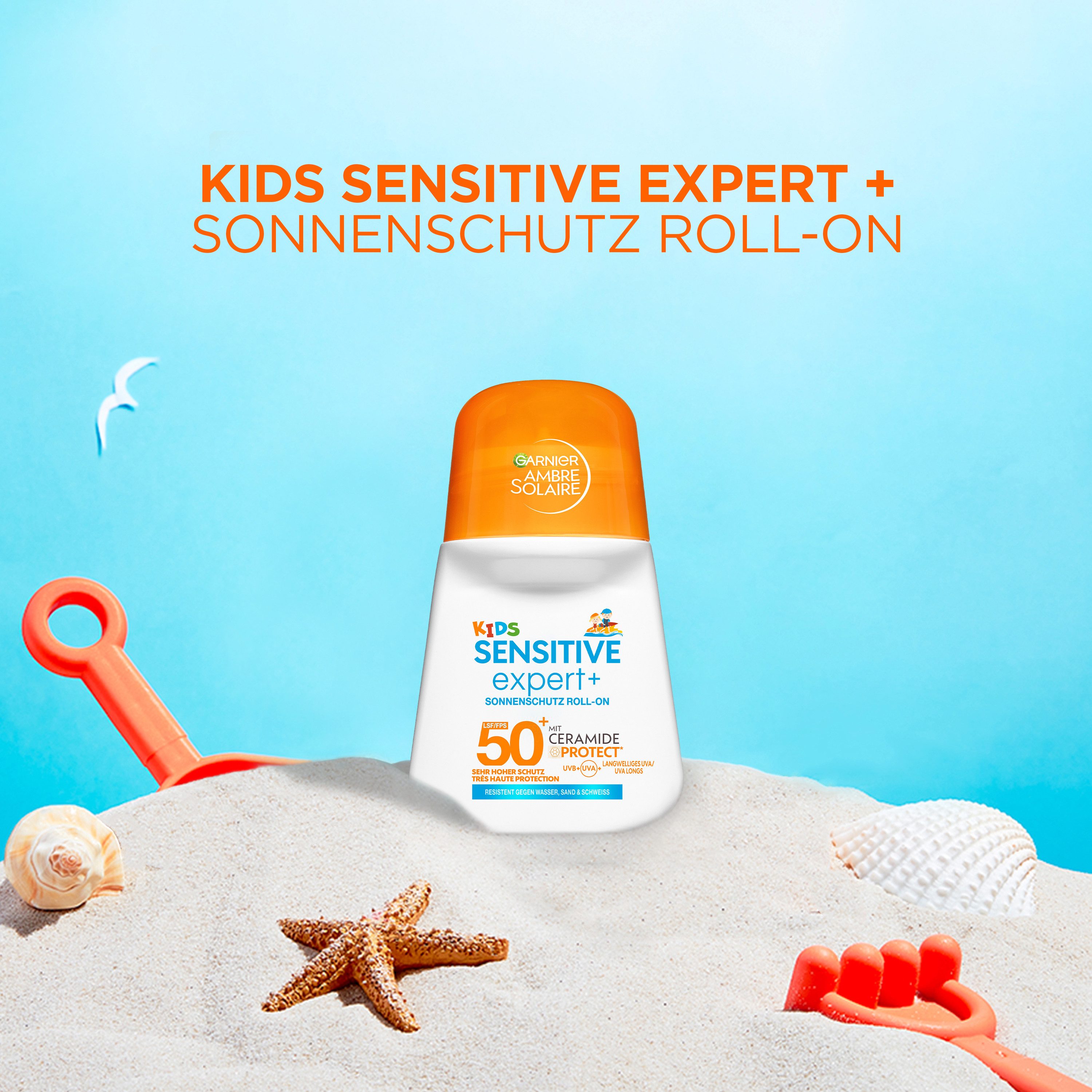 GARNIER Ambre Solaire Kids Sensitive expert+ Roll-On LSF 50+ Sonnenstift · 50 ml – Bild 5 von 5