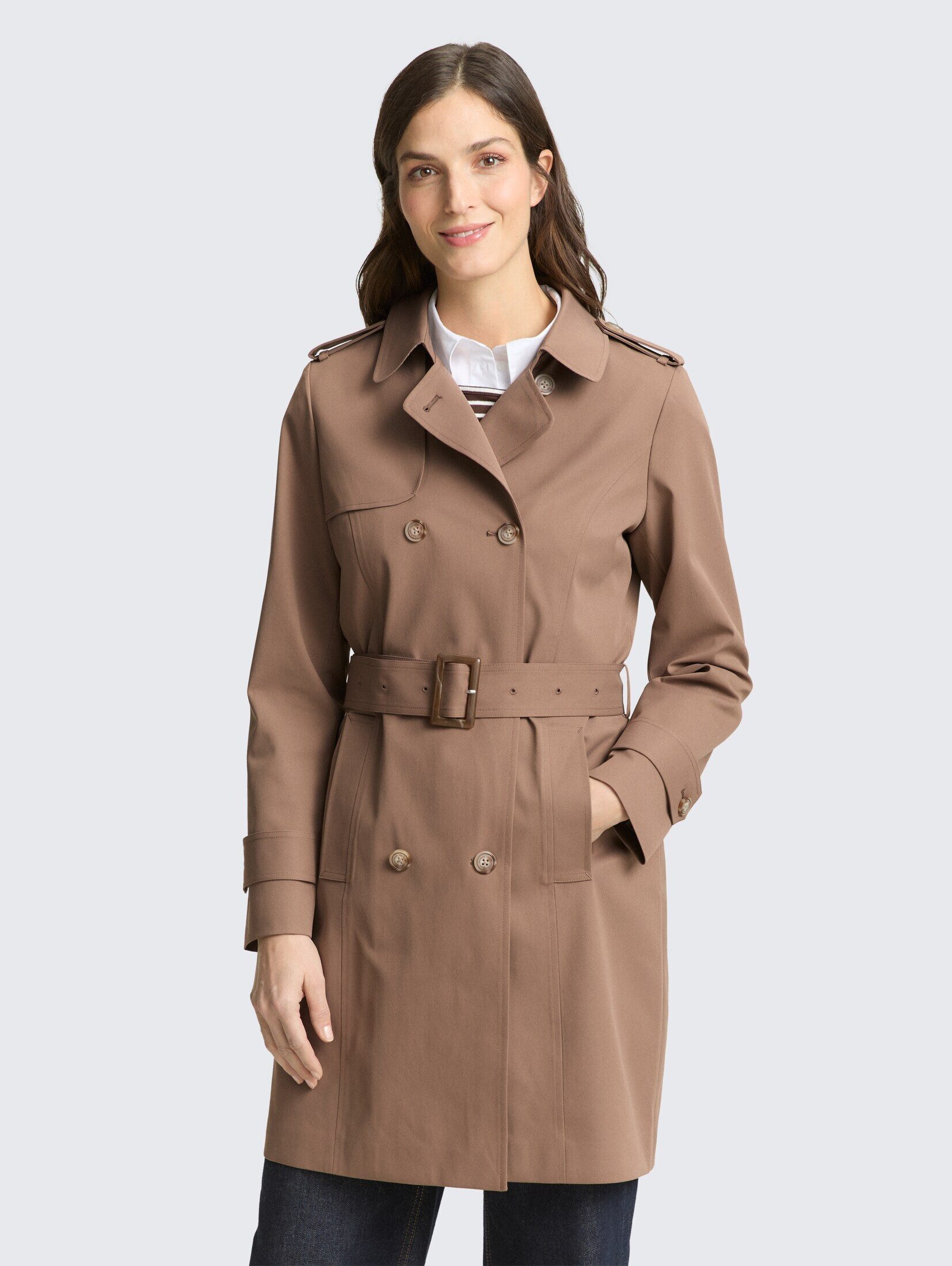 TOM TAILOR Kurzmantel Jacken Trenchcoat aus wasserabweisendem Material günstig online kaufen