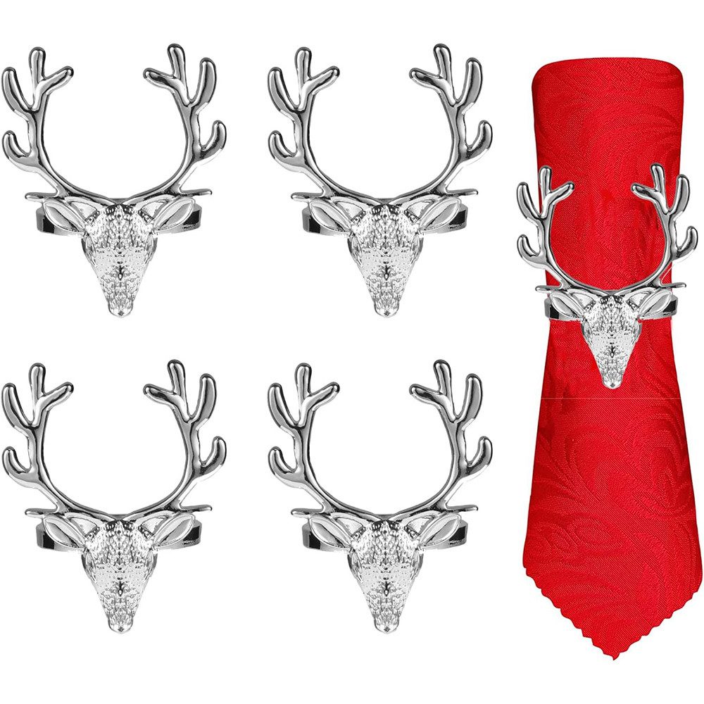 Coonoor Салфеткиring 6 Stücke Салфеткиringe Rentier Салфетки Ringe Halter, (6-tlg), für Weihnachten Abendessen Party Tisch Dekoration, Tischdekorationen