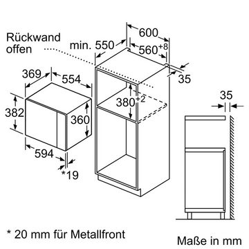 Constructa Einbau-Mikrowelle CC4P91562, Mikrowelle, 25 l