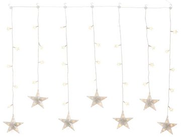 BONETTI LED-Lichtervorhang Sterne, Weihnachtsdeko aussen, mit 7 Strängen