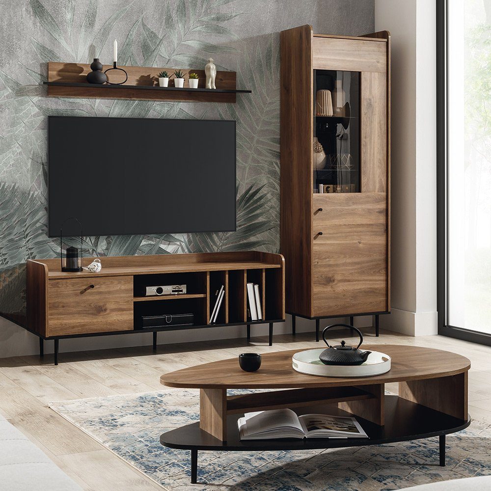 Lomadox Wohnzimmer-Set VAREDO-132, (Mega-Spar-Set, 4-St., 4-tlg), Eiche Nb. günstig online kaufen