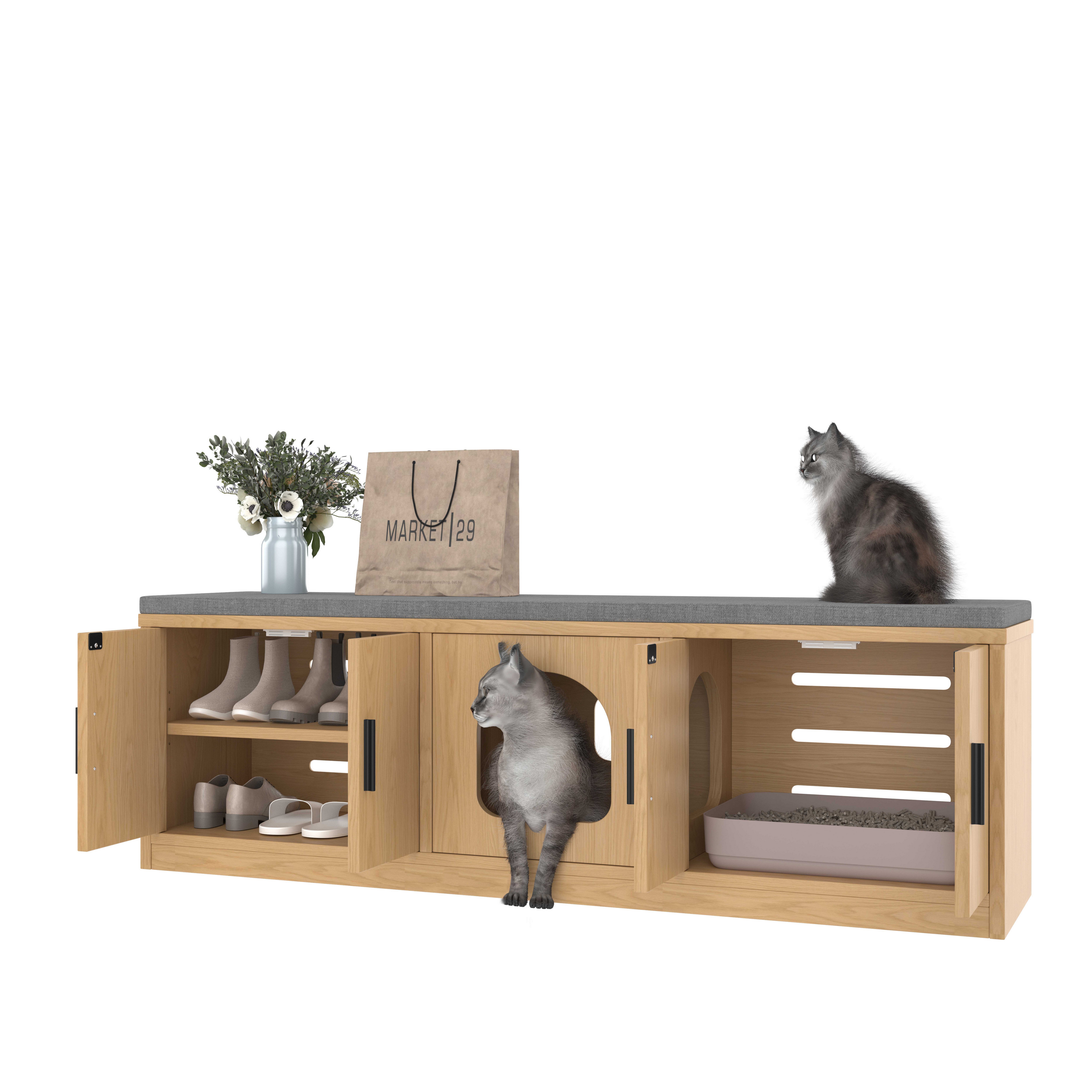 BlingBin Katzenhaus Katzenschrank, Sitzbank für Mensch günstig online kaufen