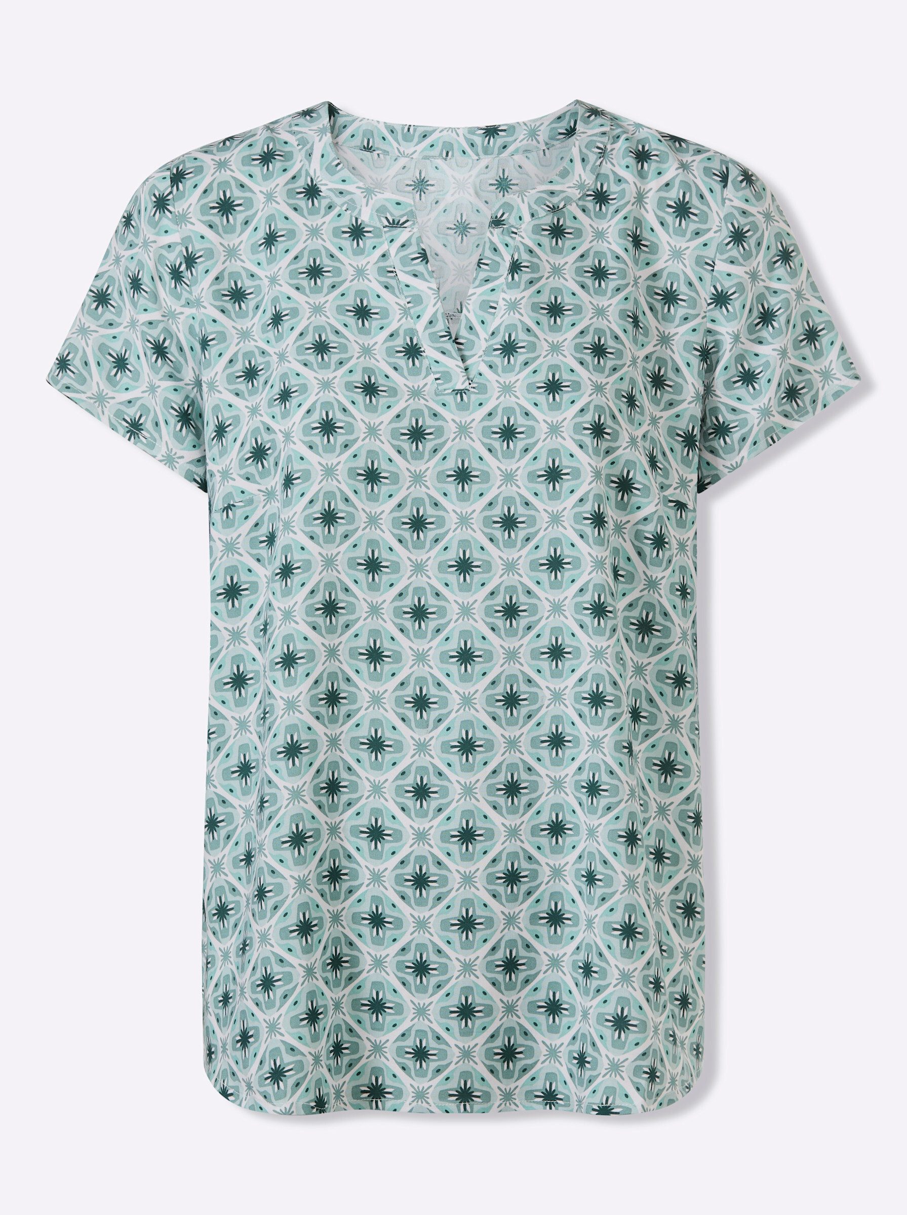 Sieh an! Klassische Bluse Schlupfbluse Kurzarm