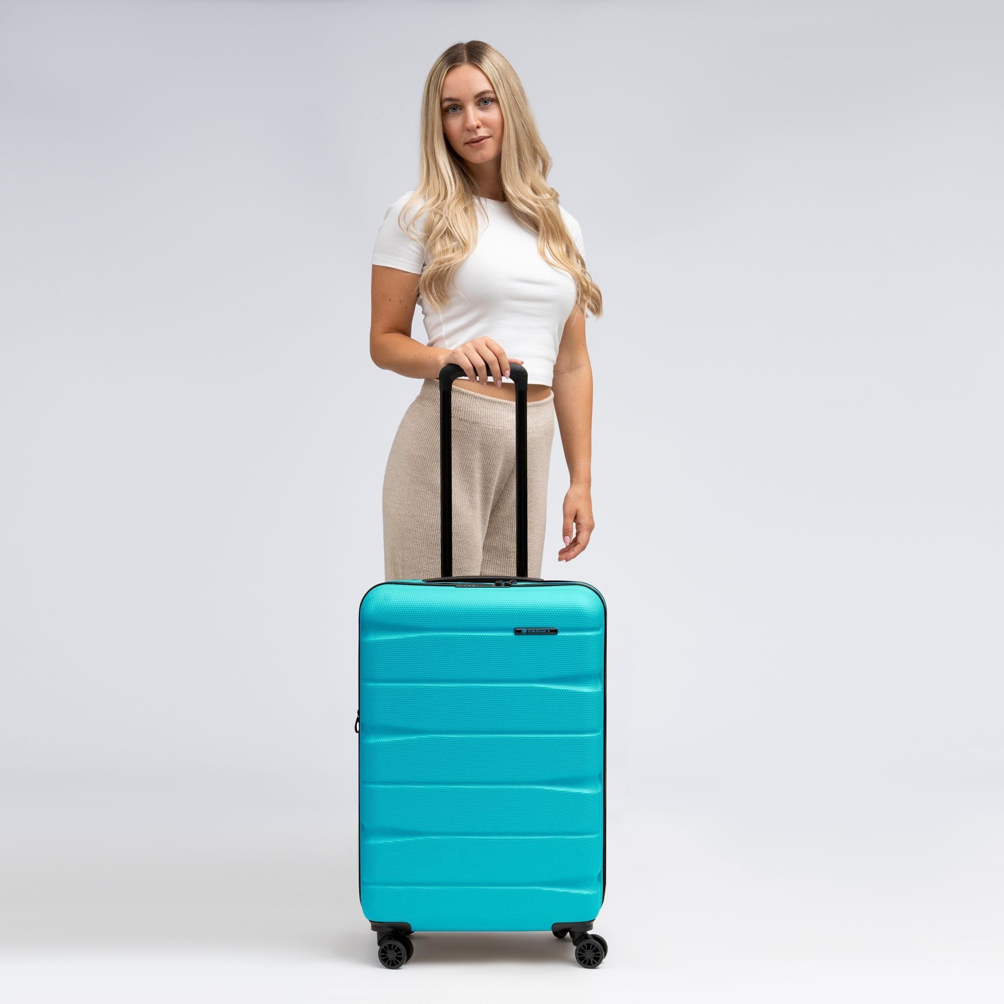 Franky Hartschalen-Trolley Munich 4.0, 4 ABS dull aqua Rollen