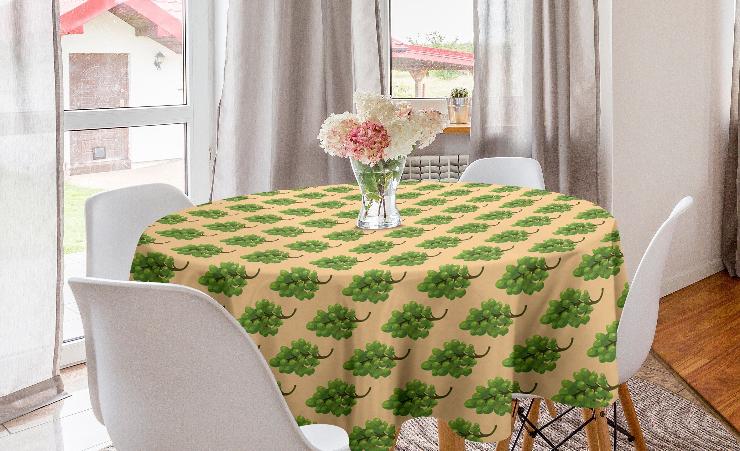 Abakuhaus Tischdecke Kreis Tischdecke Abdeckung für Esszimmer Küche Dekoration, Natürliche Farbe Trauben
