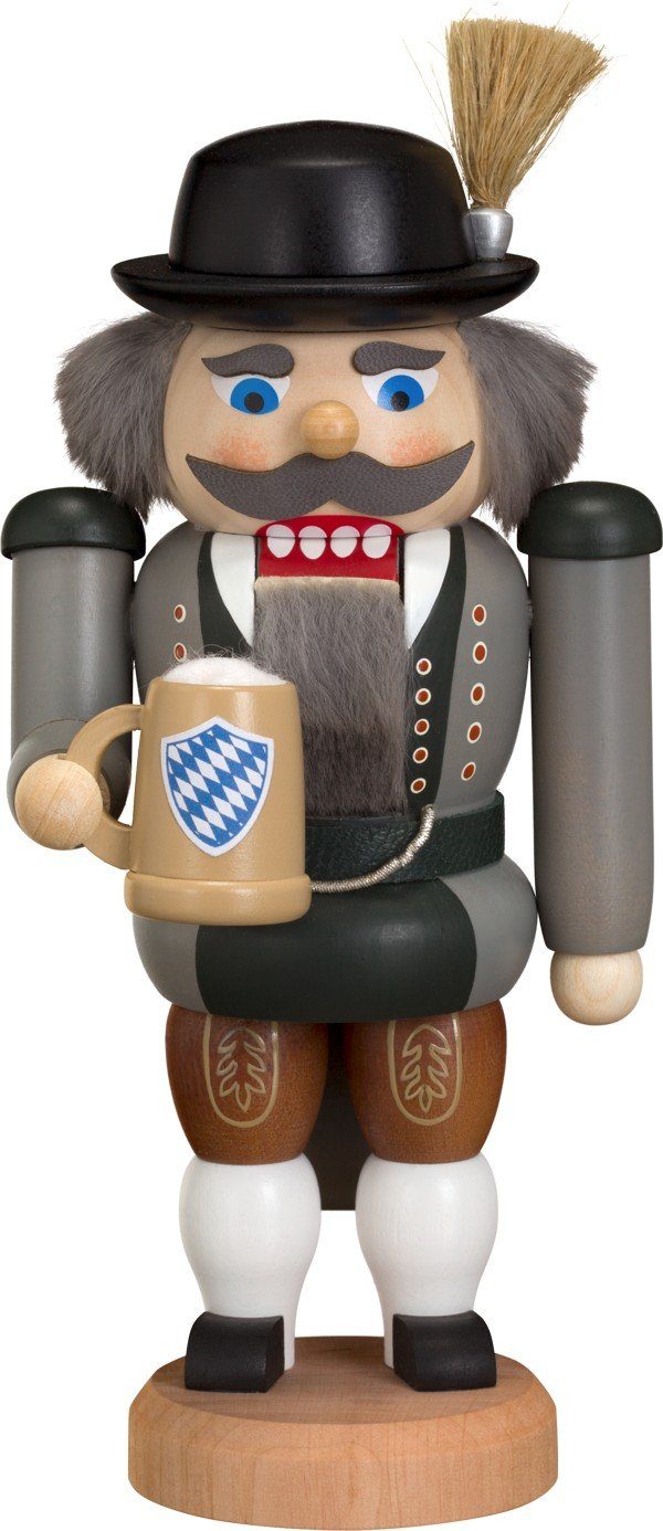 Nussknacker Nussknacker Bayer aus Holz farbig ca. 20 cm Weihnachtsdekoration Erzgebirge Holzkunst Handarbeit, Original Erzgebirge
