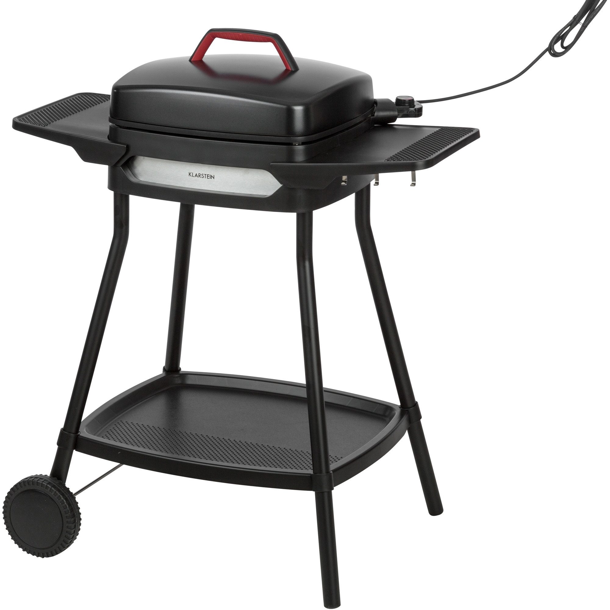 Klarstein Kontaktgrill Gatsby, 2000 W, große Seitentische, Grillplatte mit Antihaft-Beschichtung