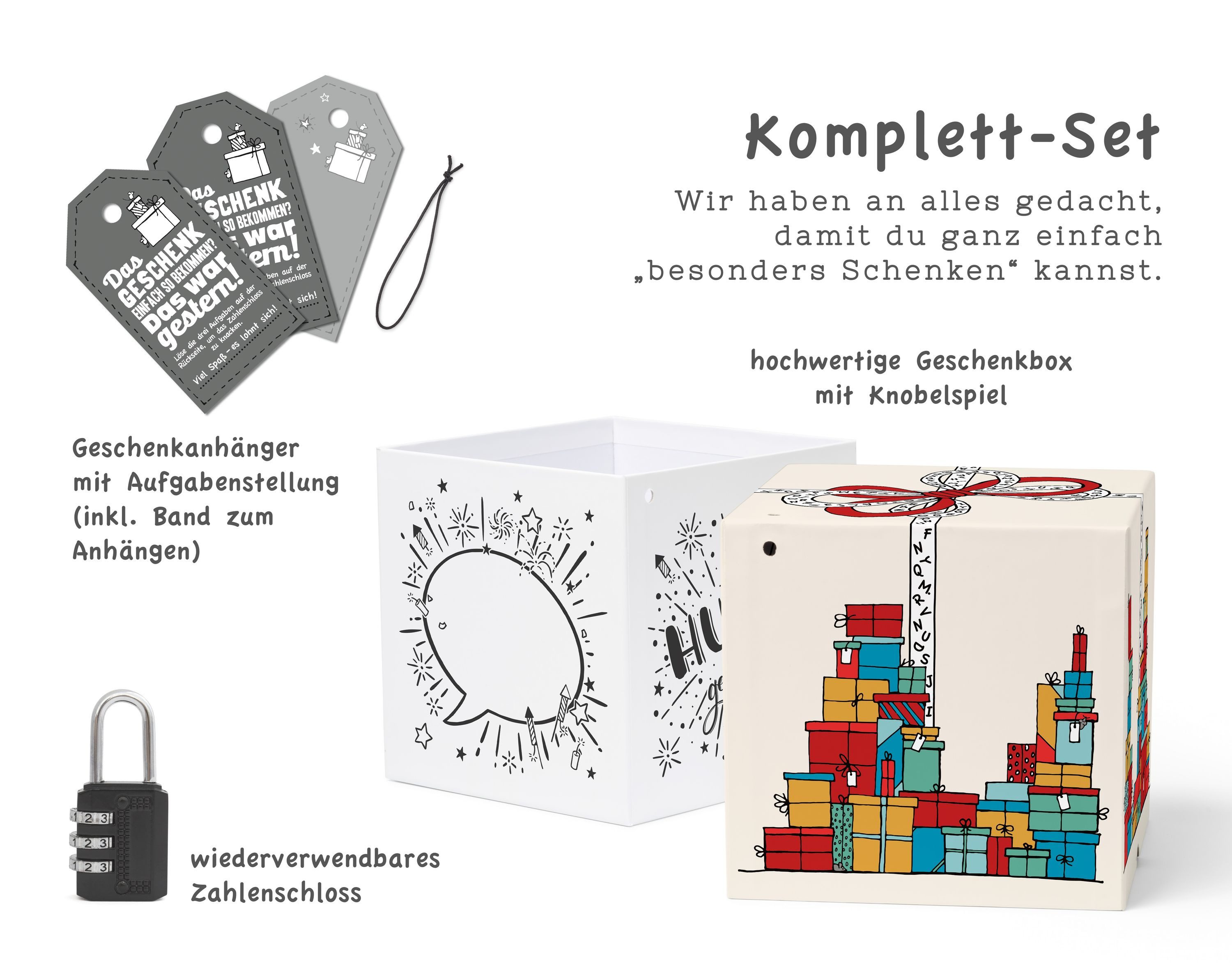 SURPRISA Geschenkbox Geschenkbox, Geldgeschenke Verpackung, Personalisierte Geschenkideen / Das Geschenk einfach so - war gestern!