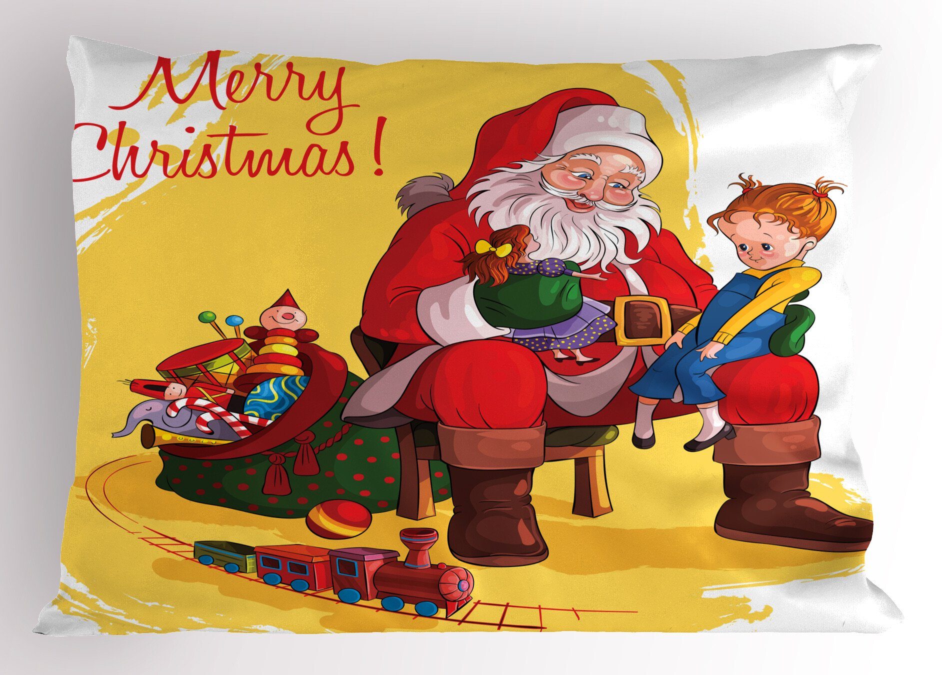 Kissenbezüge Weihnachten Dekorativer Geschenke Gedruckter King Size Abakuhaus Kissenbezug, Santa Stück), (1 Standard und Kid