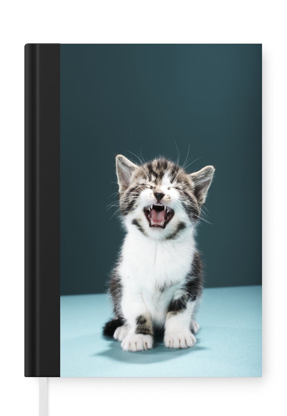 MuchoWow Notizbuch Katze - Kätzchen - Miau, Journal, Merkzettel, Tagebuch, Notizheft, A5, 98 Seiten, Haushaltsbuch