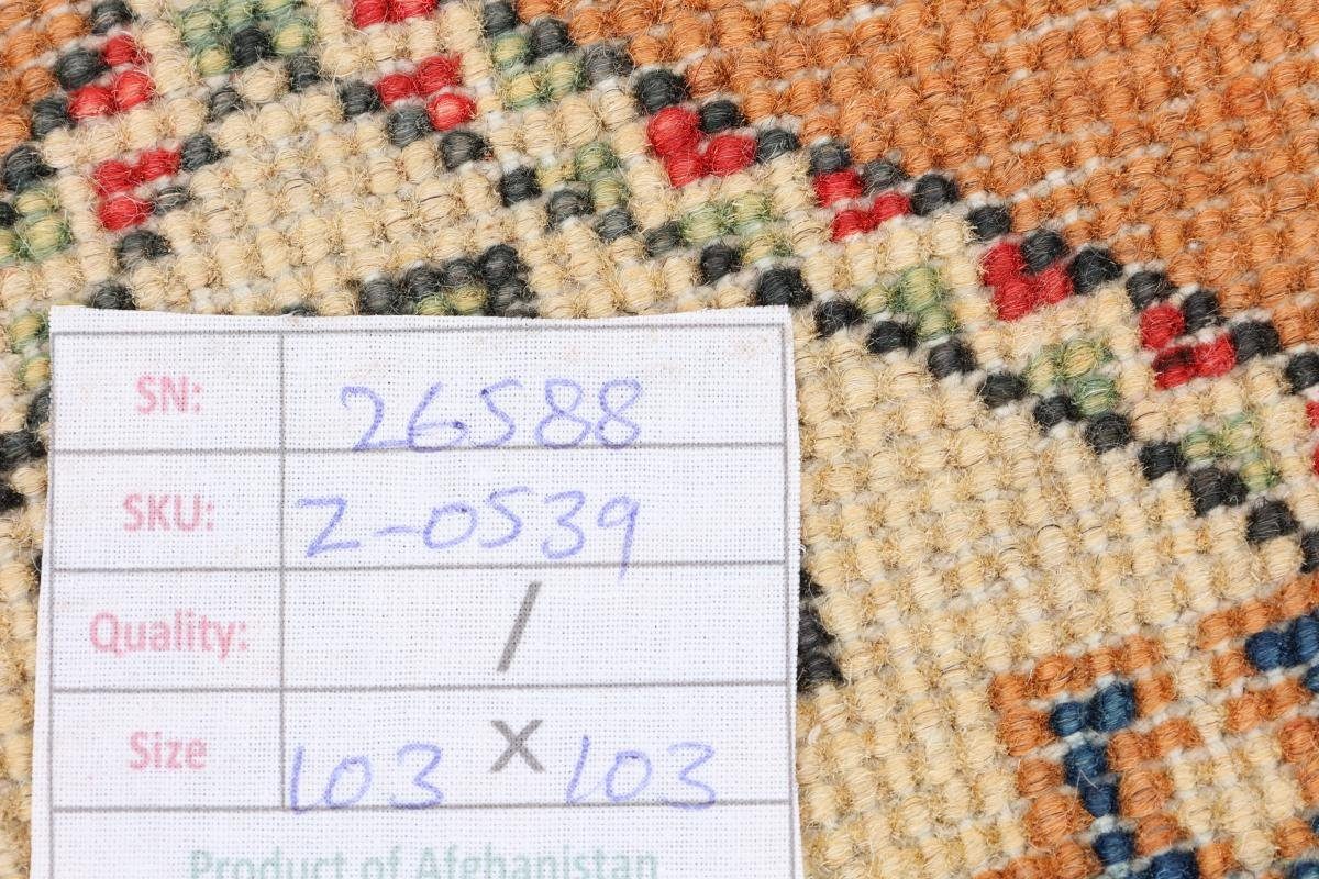 5 103x103 Orientteppich Kazak Rund, Trading, rund, Höhe: Orientteppich Handgeknüpfter mm Nain