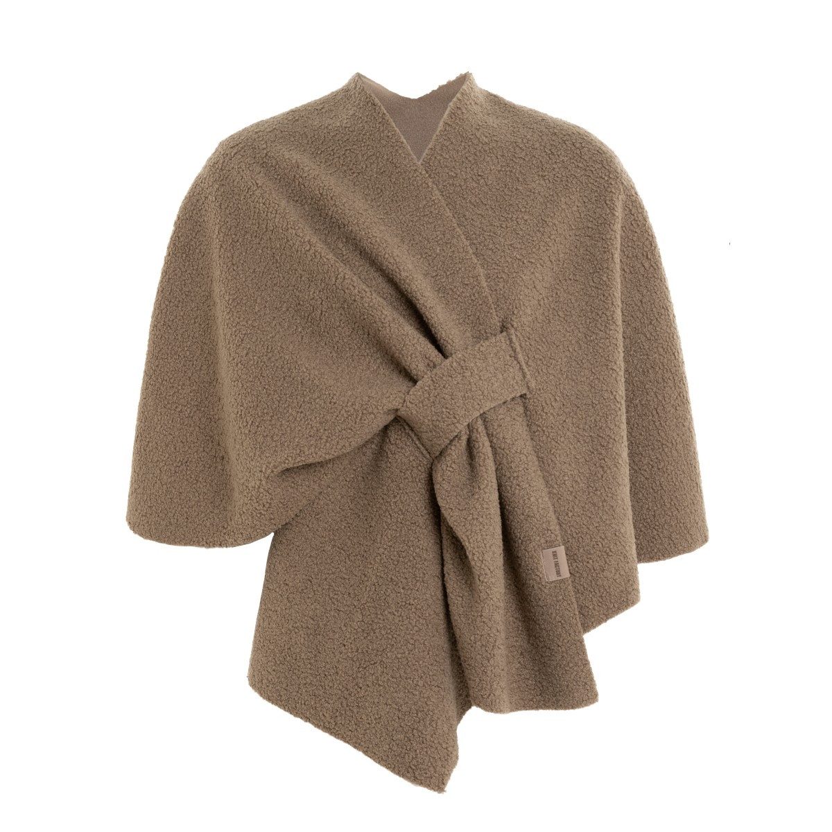 Knit Factory Strickweste Lina Wickelweste Taupe Braun One Size (1-tlg) Modell Lina, für Herbst, Winter