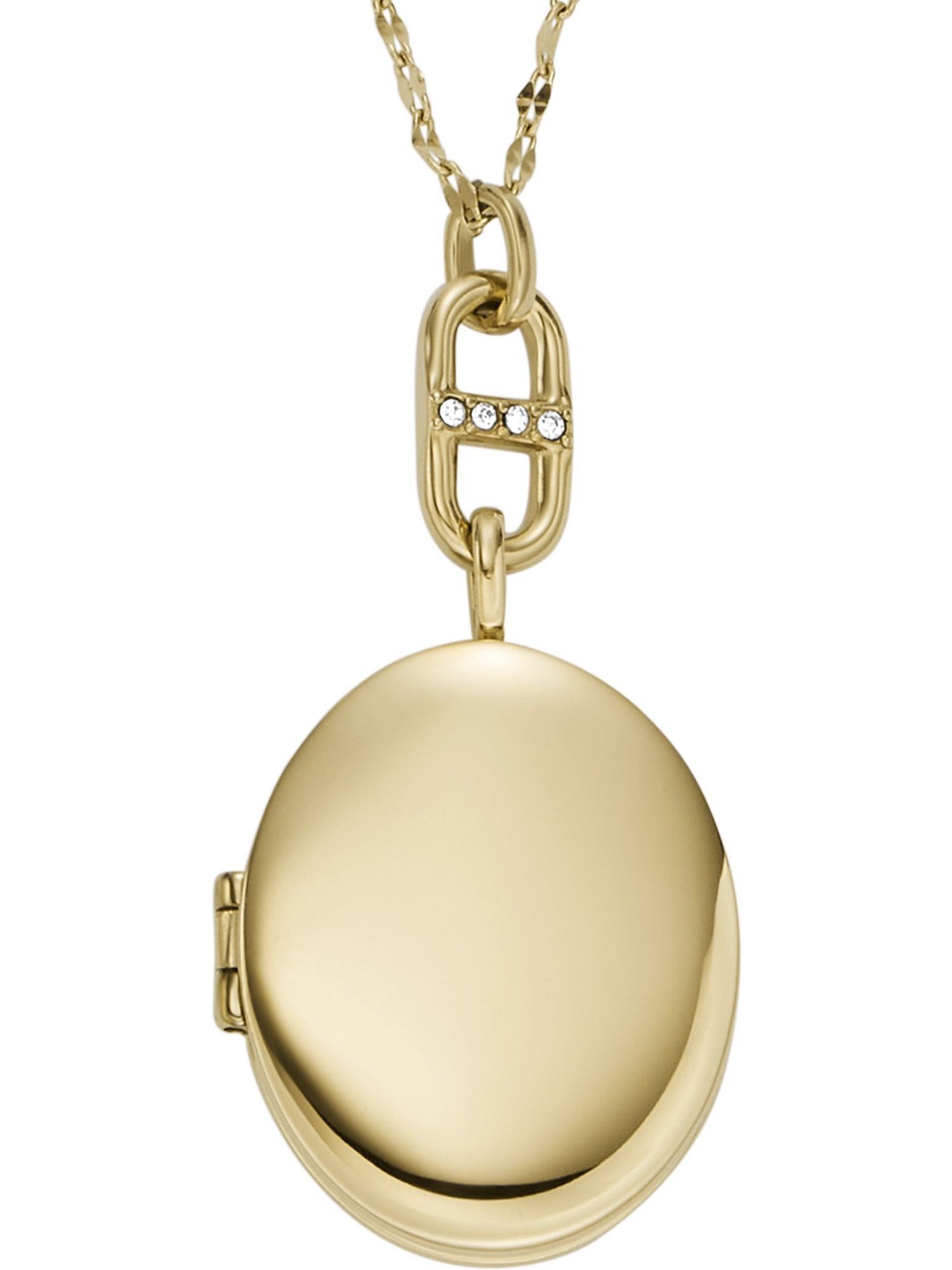 Fossil Collier Fossil Damen-Kette Edelstahl Glasstein günstig online kaufen