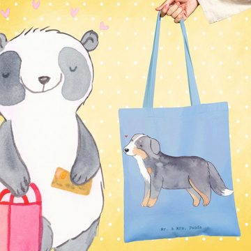 Mr. & Mrs. Panda Tragetasche Berner Sennenhund Moment - Sky Blue - Geschenk, Jutebeutel, Welpe, Ti (1-tlg), Lange Tragegriffe
